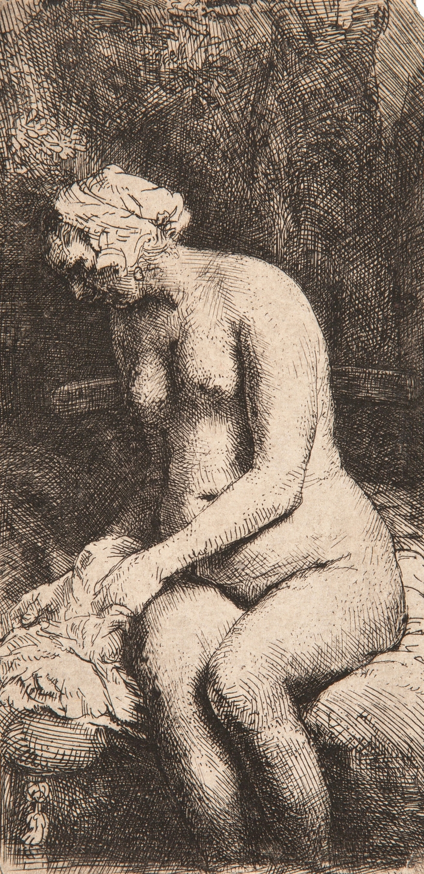 Woman bathing her feet at a brook (1658)