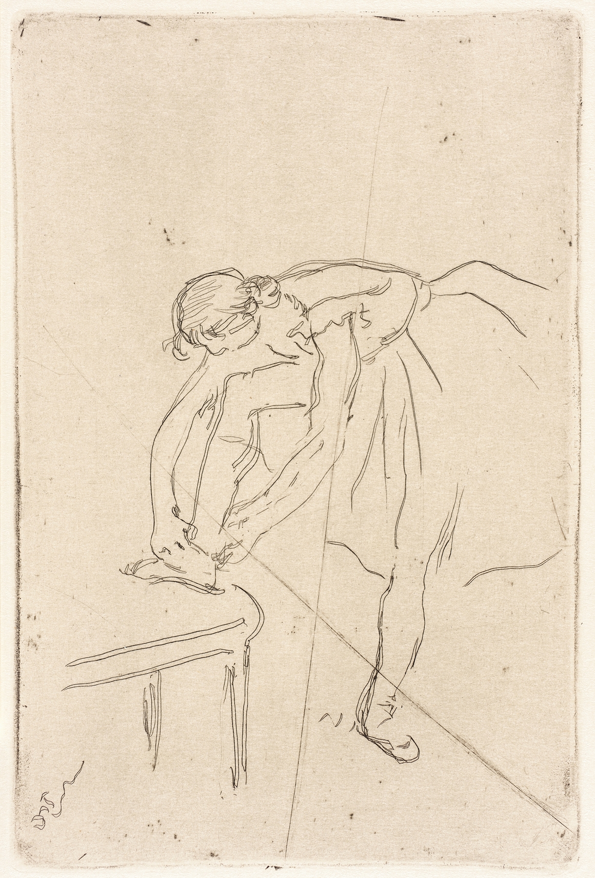 Danseuse mettant son chausson (circa 1888)