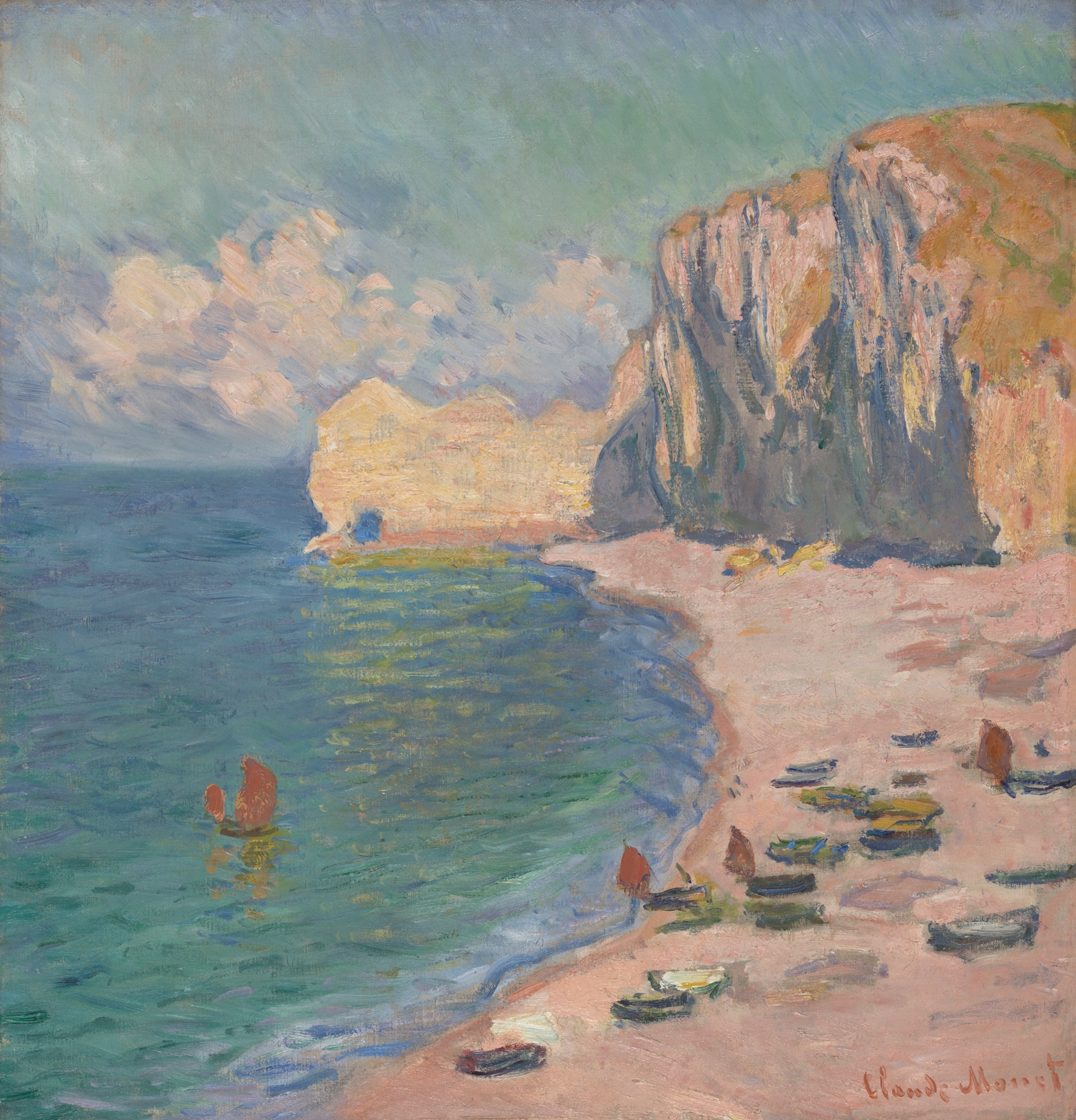 Étretat, The Beach and the Falaise d’Amont (1885)