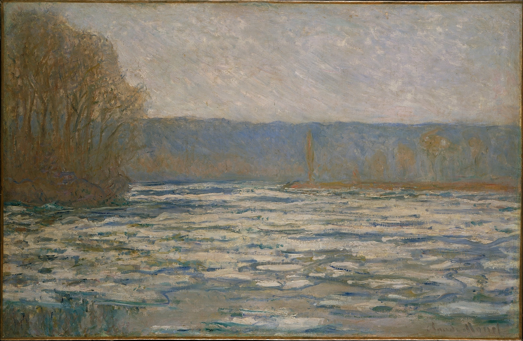 Ice breaking up on the Seine near Bennecourt (1893)