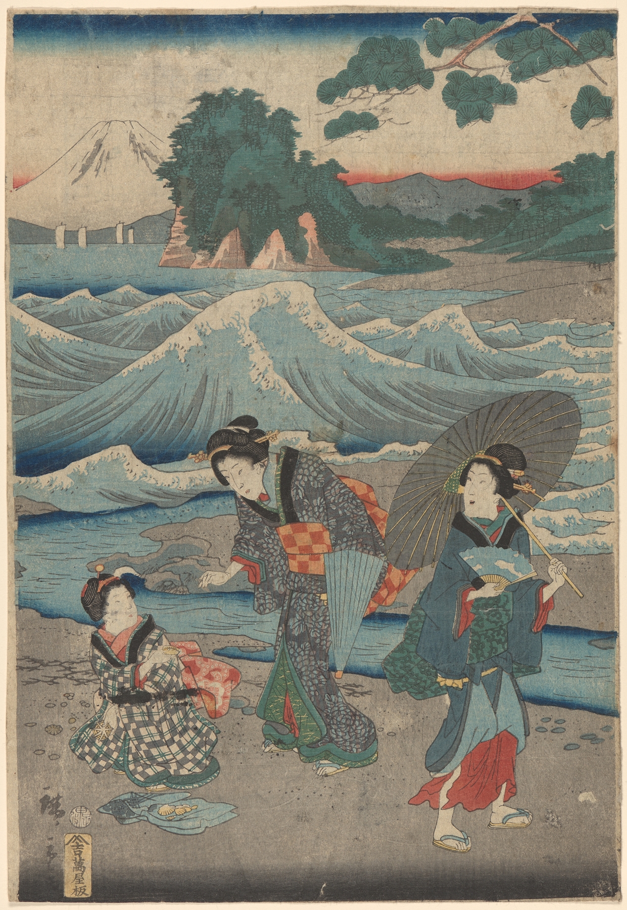 Three Women and Waves (19th century)