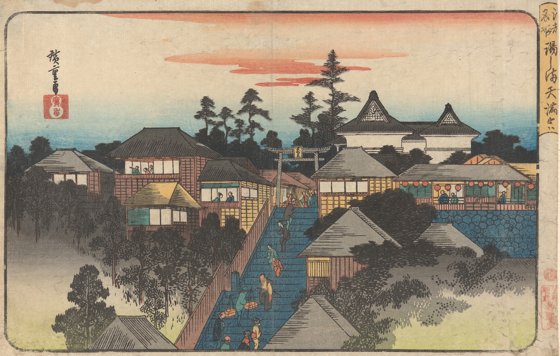 Ushima Shrine in Hongo District (ca. 1825)