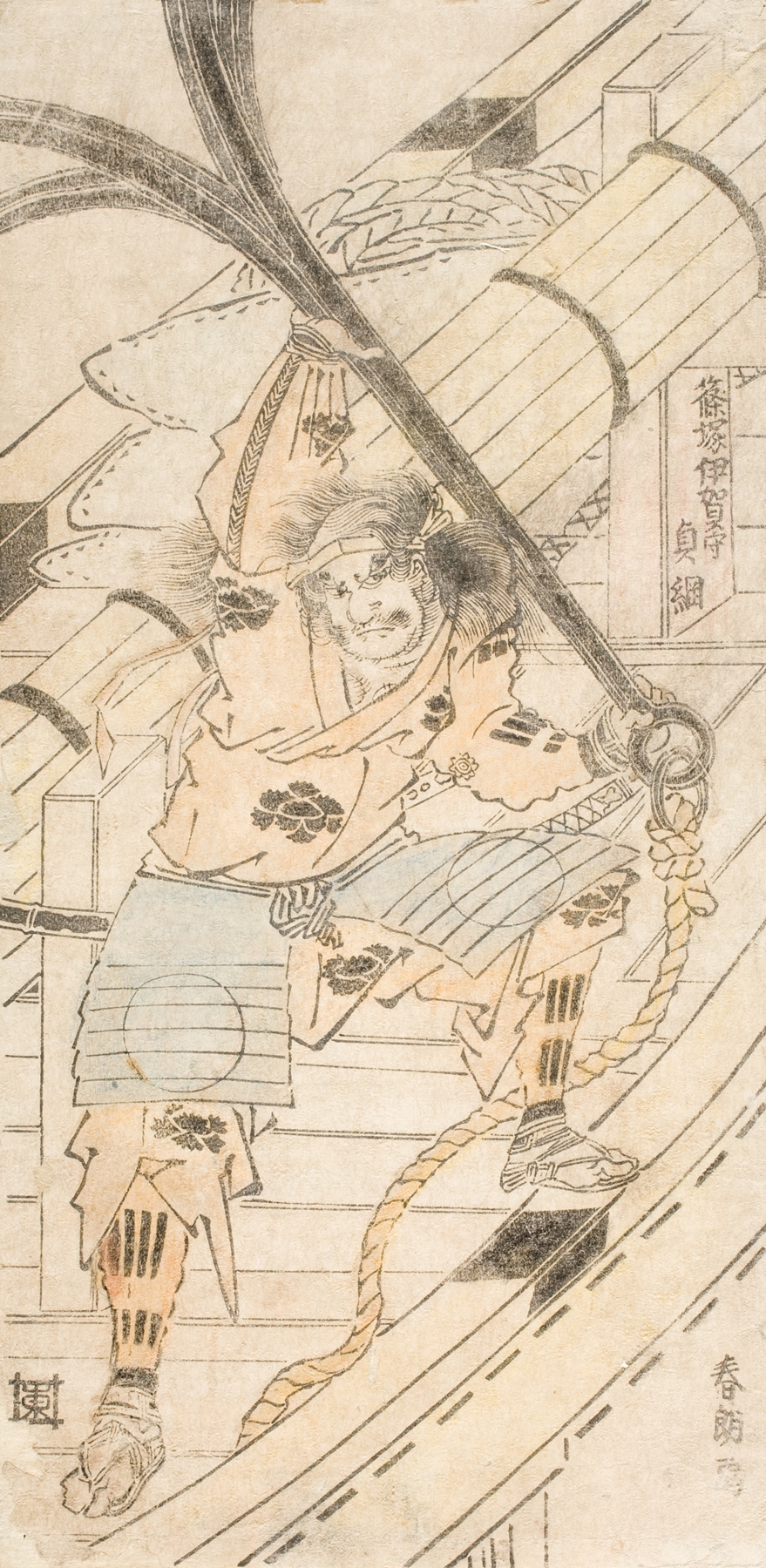 Shinozuka Iganokami Sadatsuna Holding a Ship’s Anchor (late 1780s)