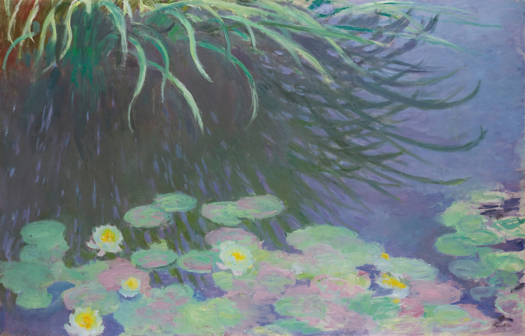 Nymphéas Avec Reflets De Hautes Herbes (1914-17)