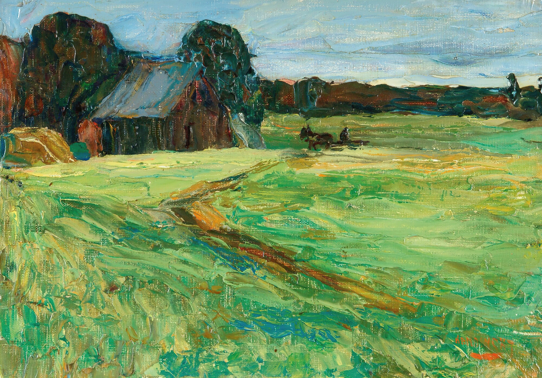 Vasilevskoë – Barn With Pony (1903)