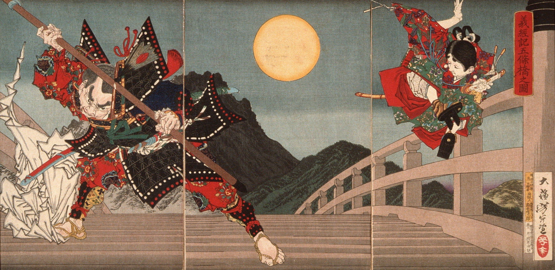 Gojō Bridge, an Episode from the Life of Yoshitsune (1881)