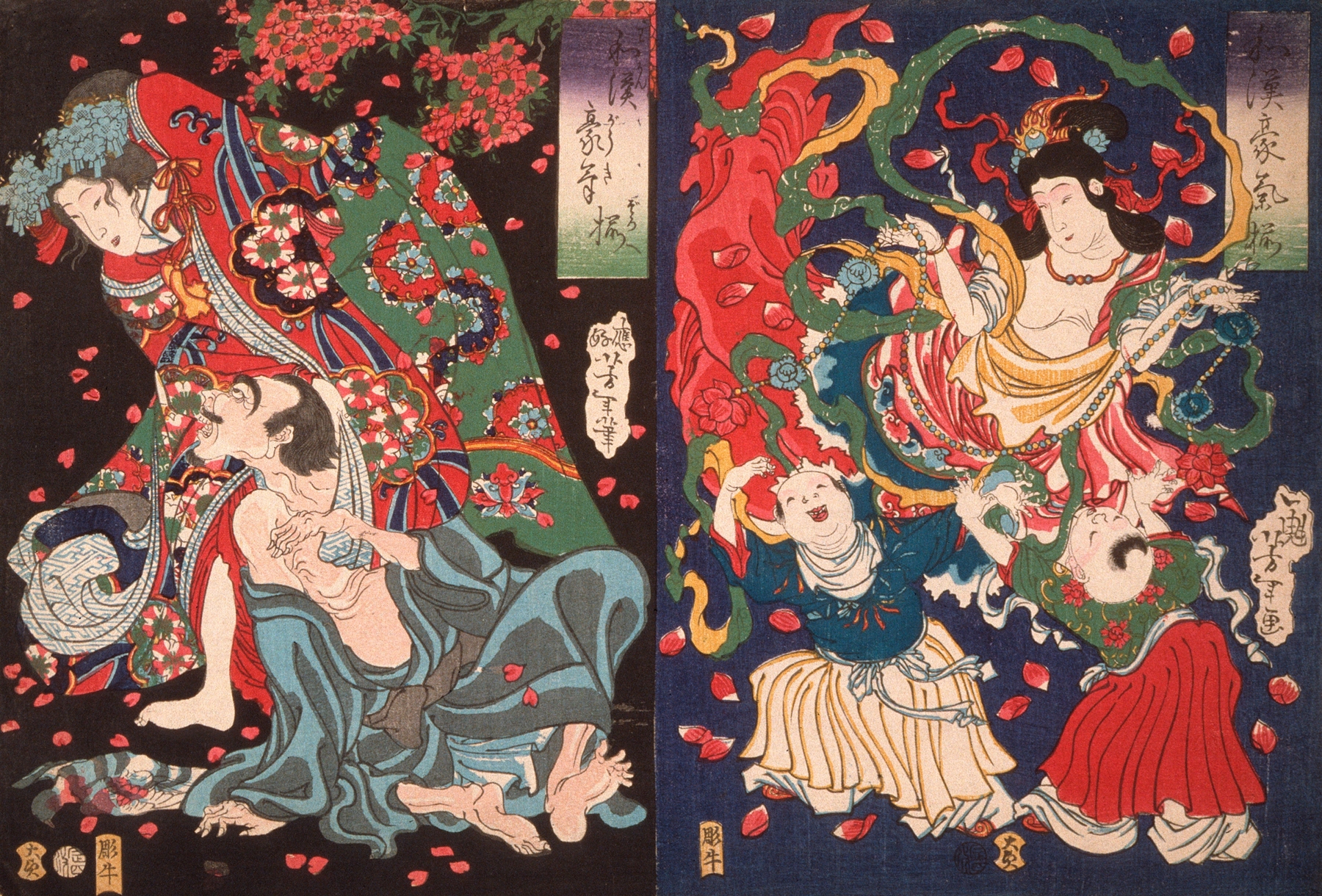 Seigen and Sakurahime; Angel with Two Children (1868)