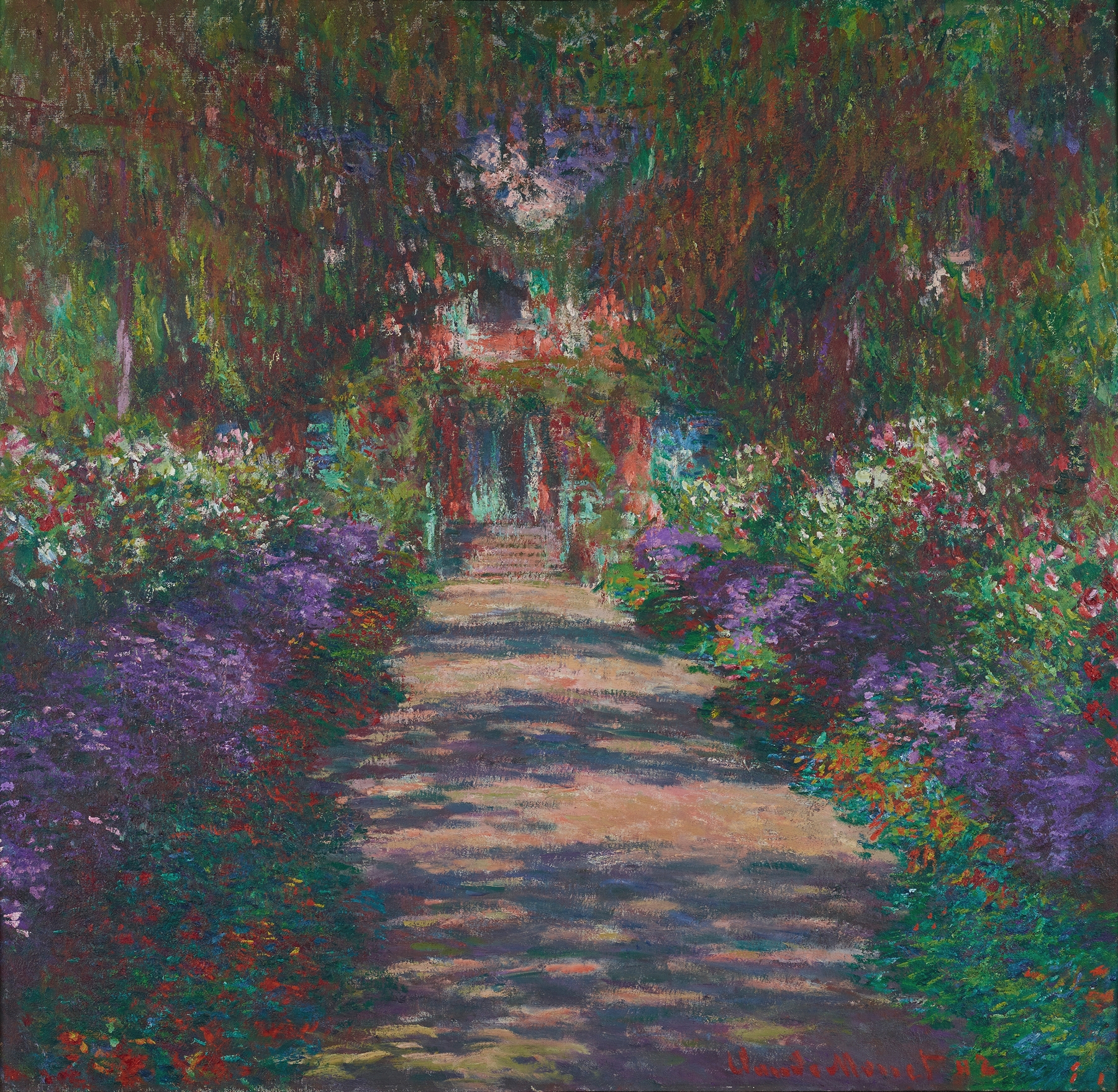 Eine Allee in Monets Garten in Giverny (1902)