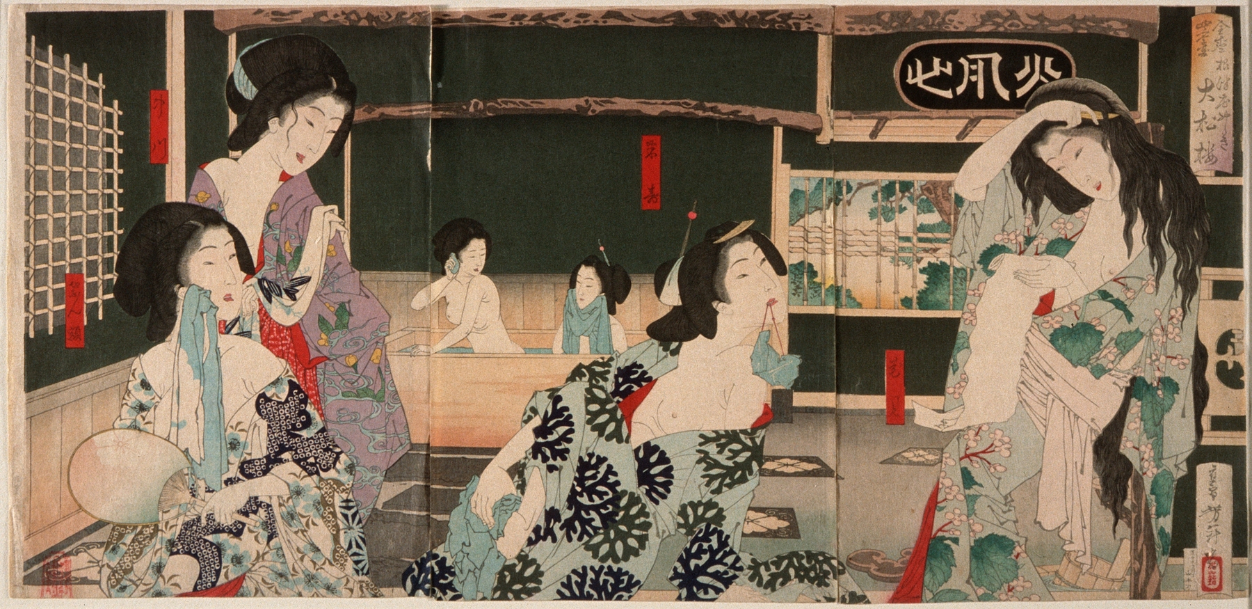 Summer; Women Bathing at the Daishōrō (1883)