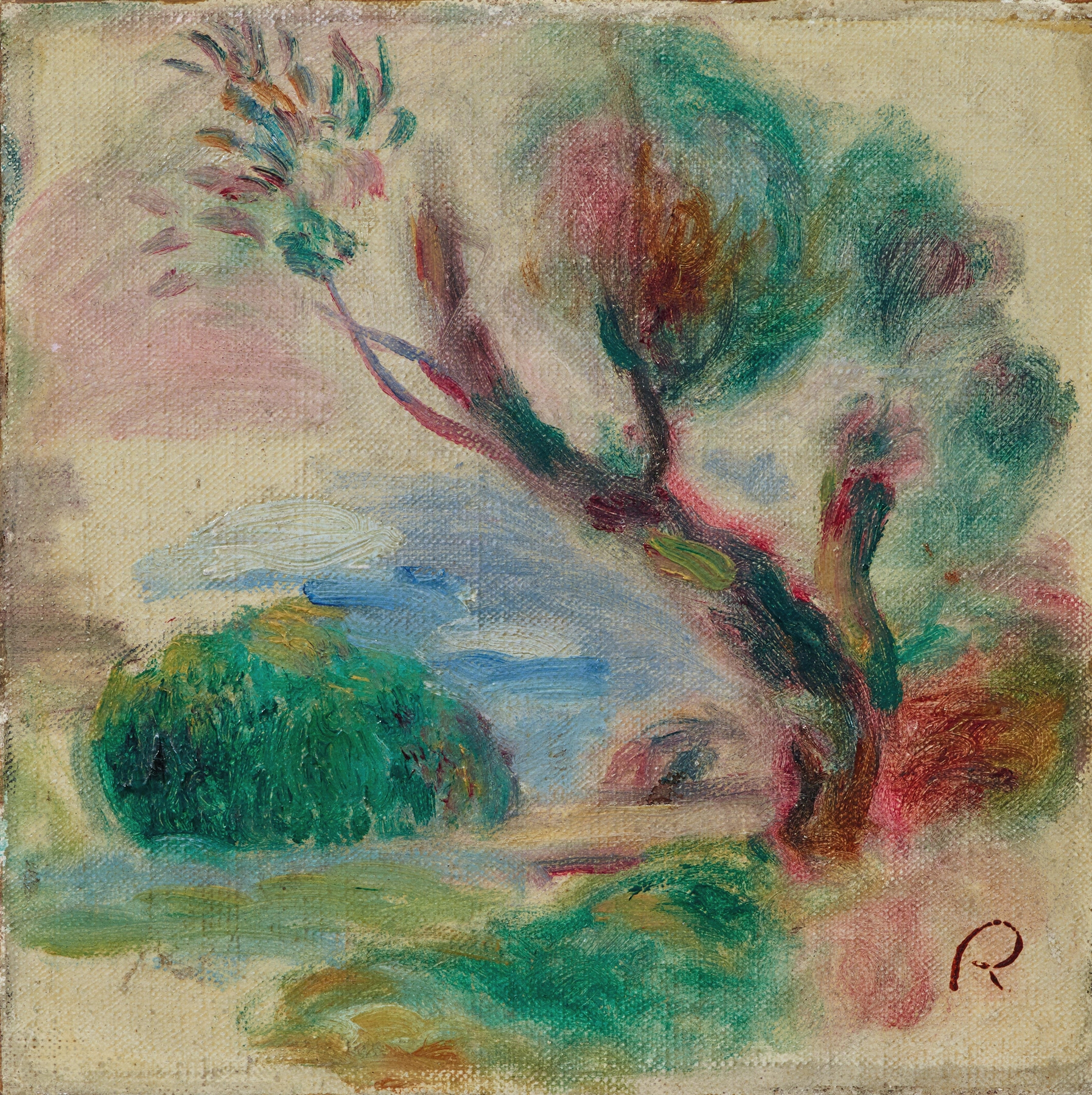 Arbre à Cagnes, au loin la mer (1896)