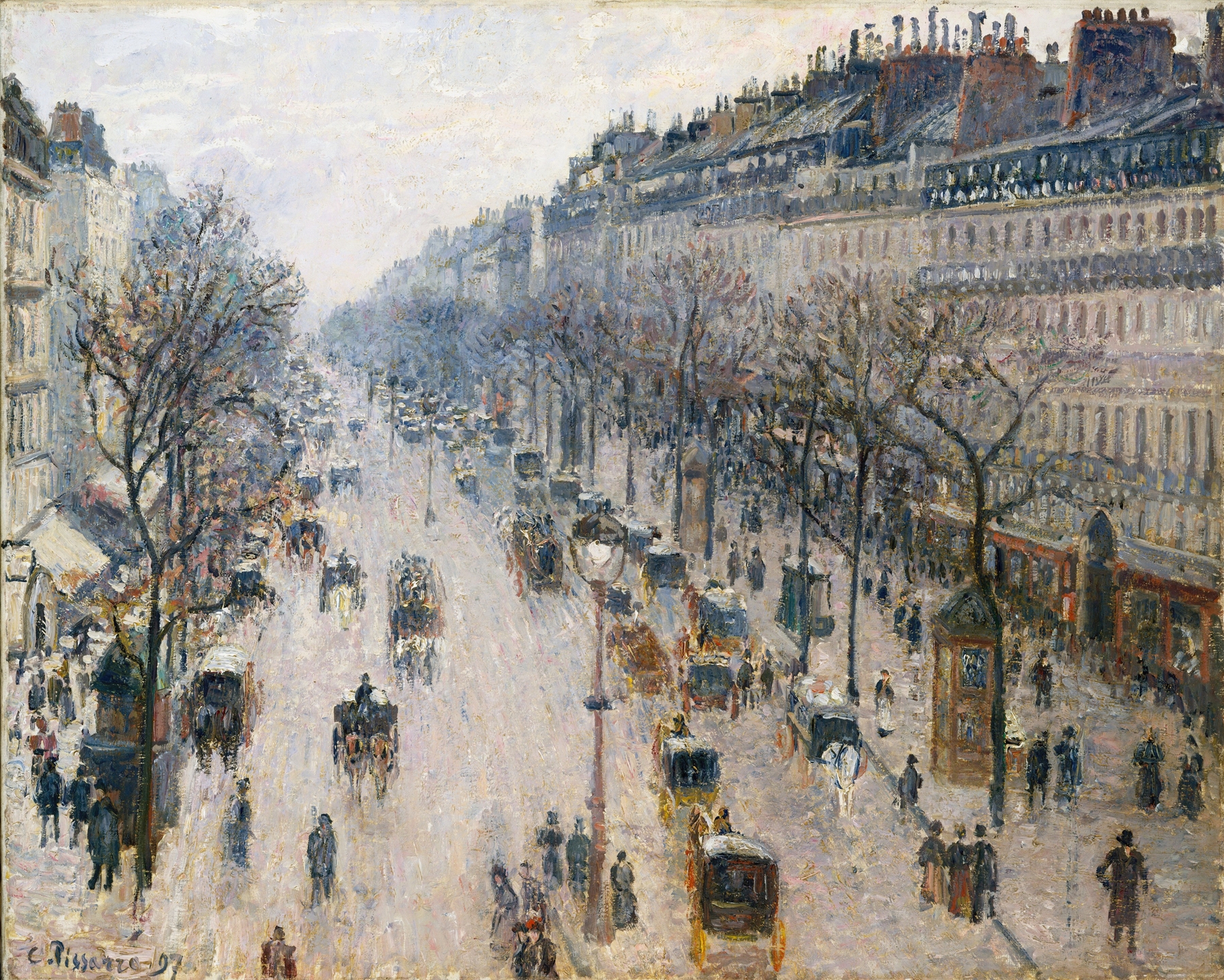 The Boulevard Montmartre on a Winter Morning (1897)