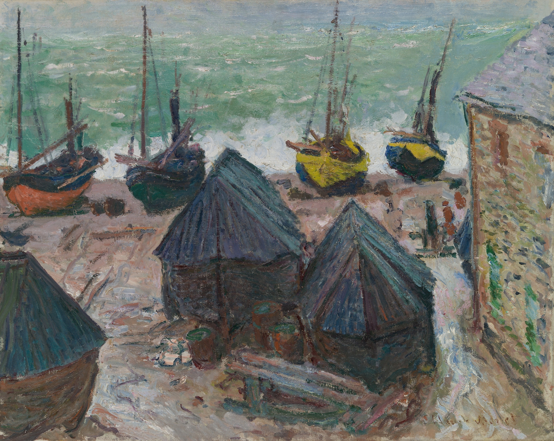 Boats on the Beach at Étretat (1885)