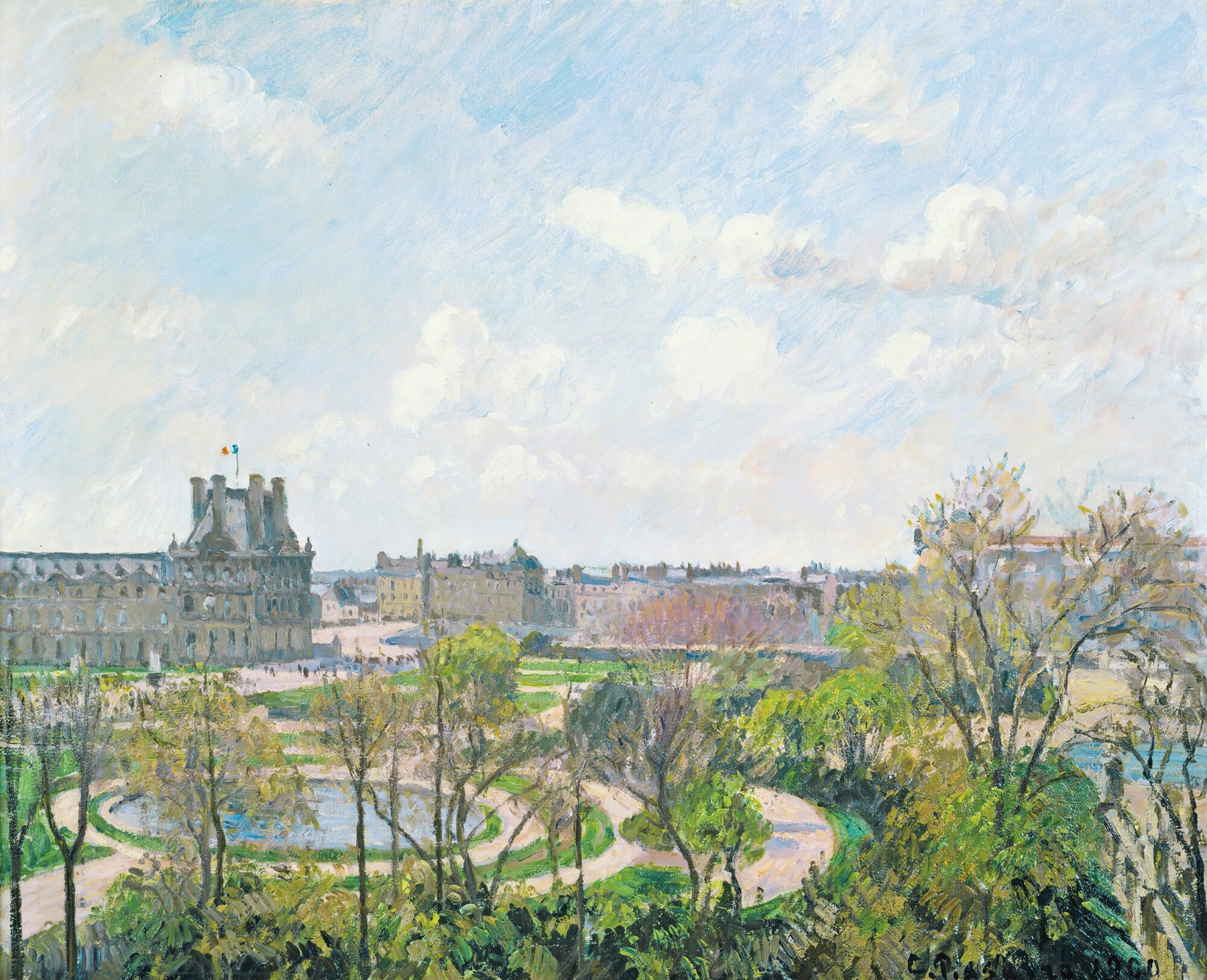 Le Jardin Des Tuileries Et Le Pavillon De Flore, Matin, Printemps (1900)