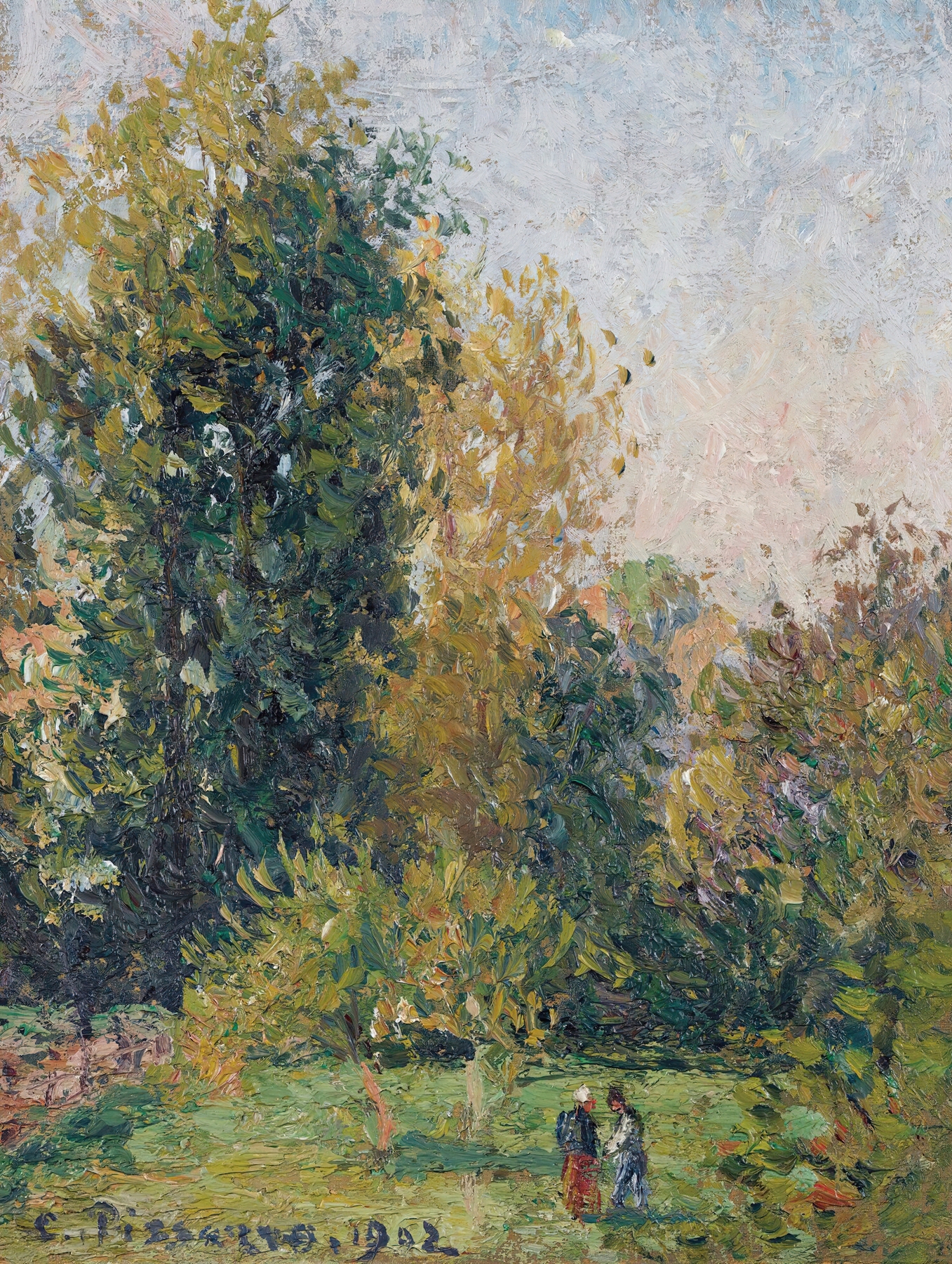 Paysage Avec Deux Personnages, Éragny, Automne (1902)