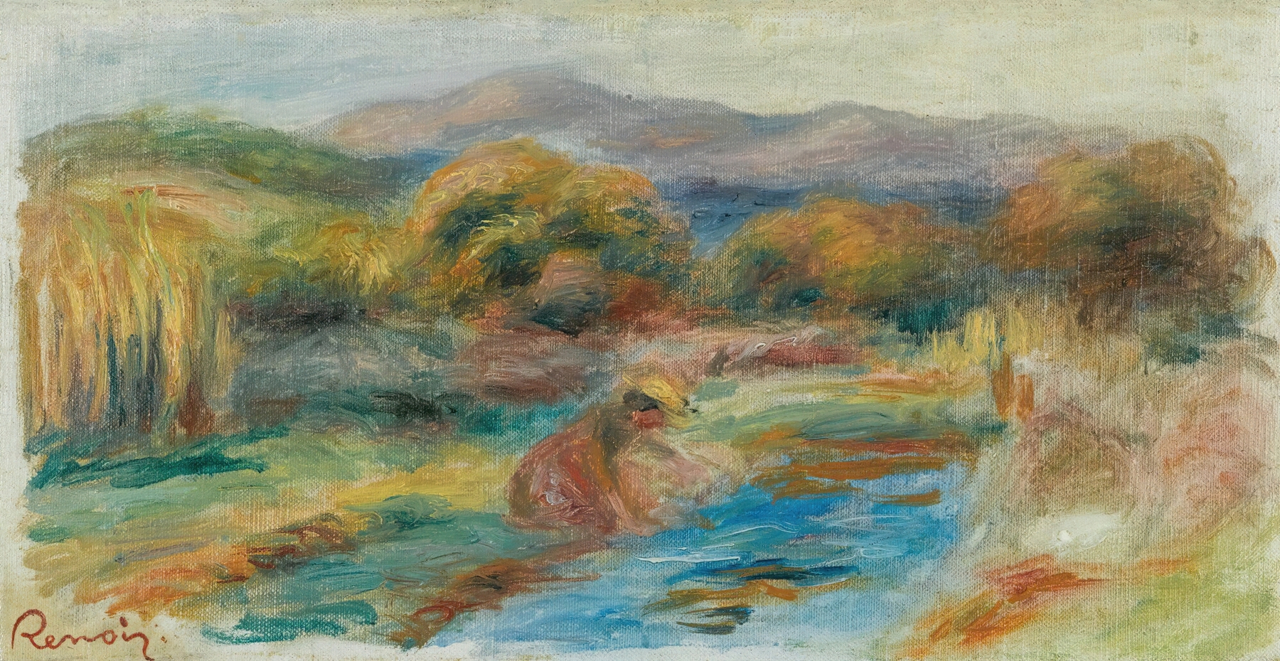 Laveuse Dans Un Paysage (circa 1900-1910)