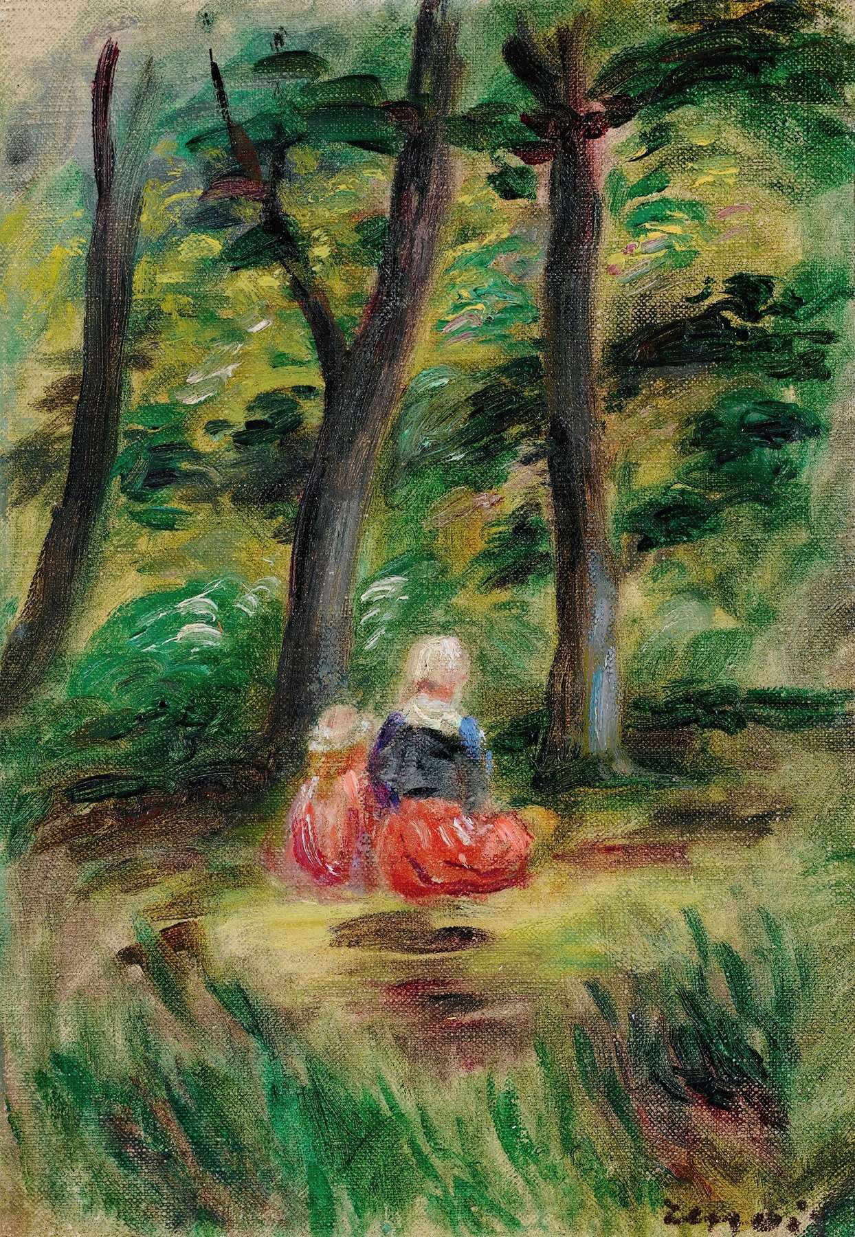 Femme Et Enfant Dans Un Paysage
