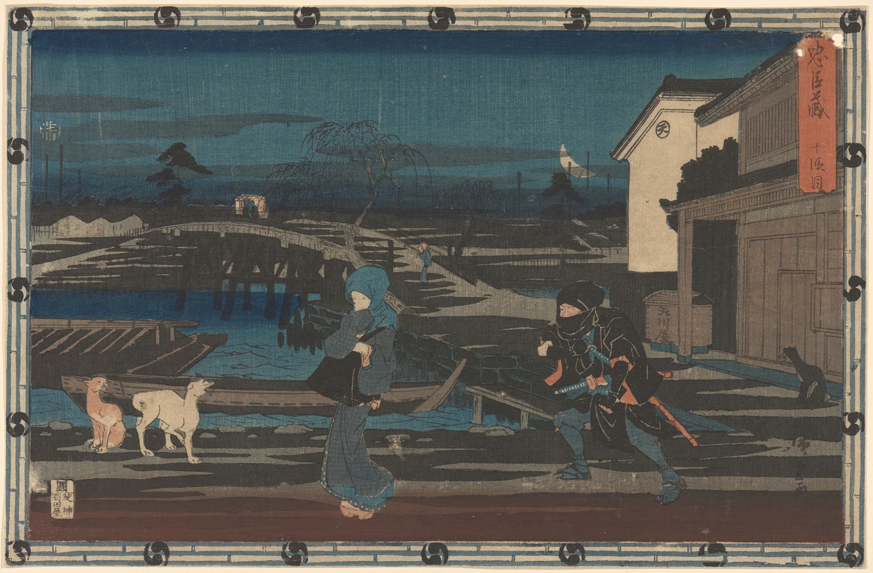 Night Attack from the Chushingura (Honzo) (19th century)