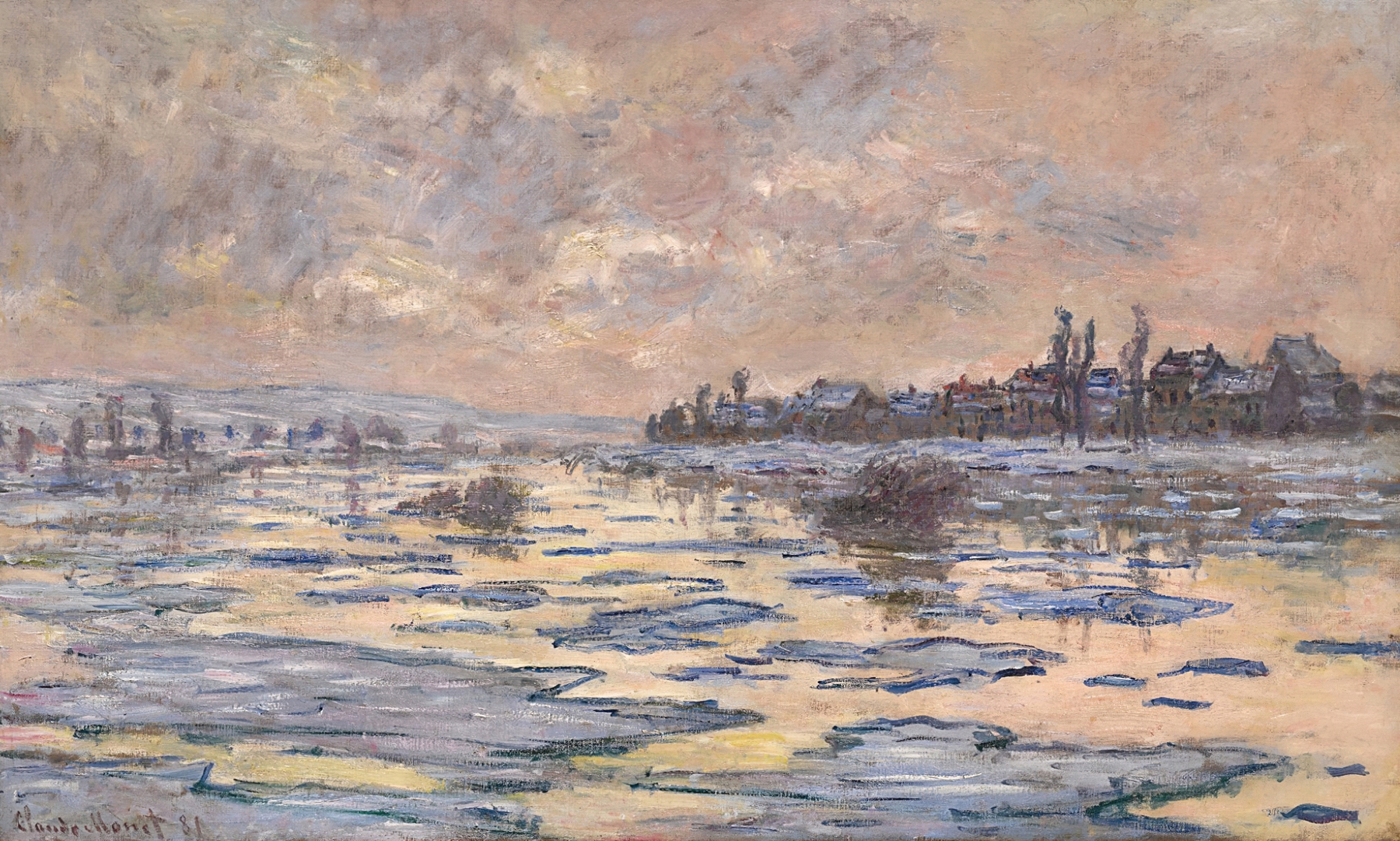 La Seine à Lavacourt, débâcle (1880)