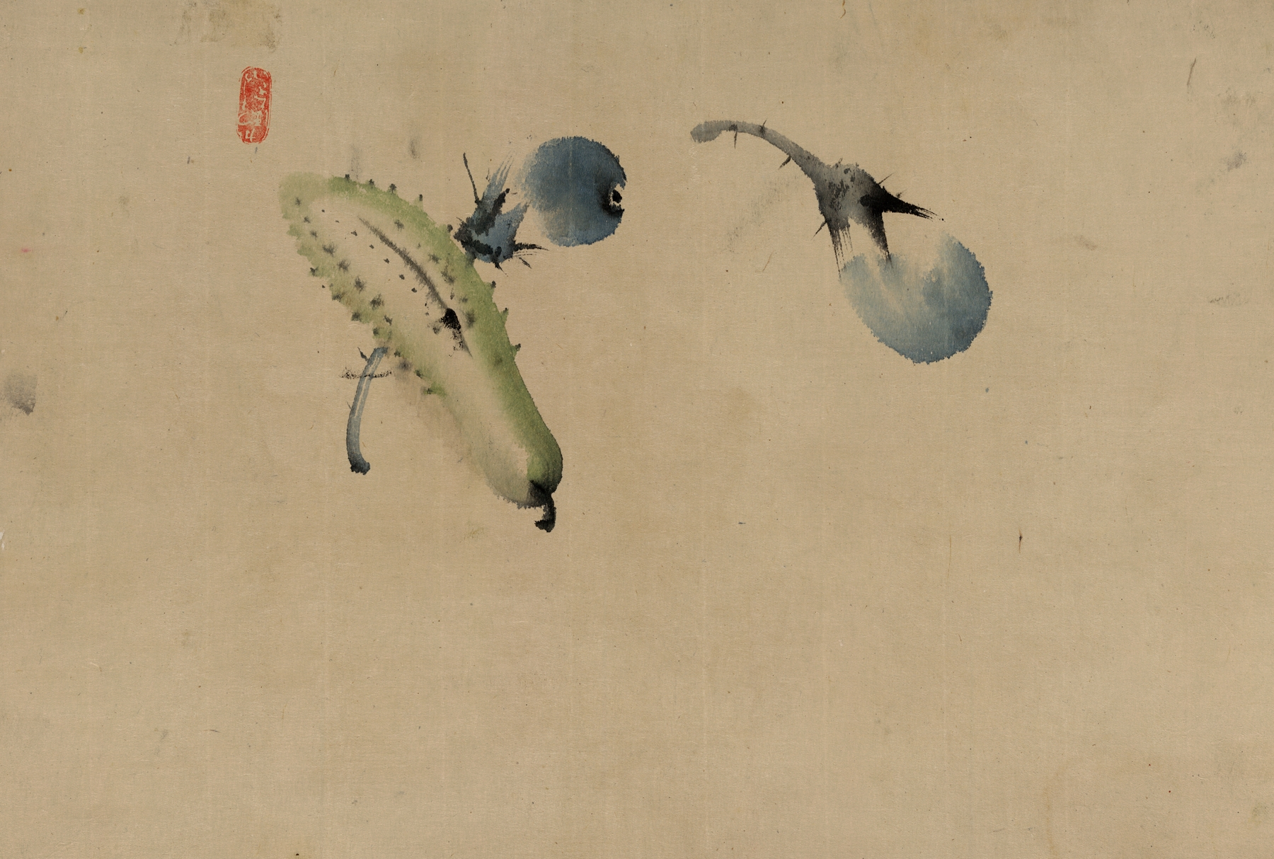 Cucumber or squash and eggplant (1790-1840)