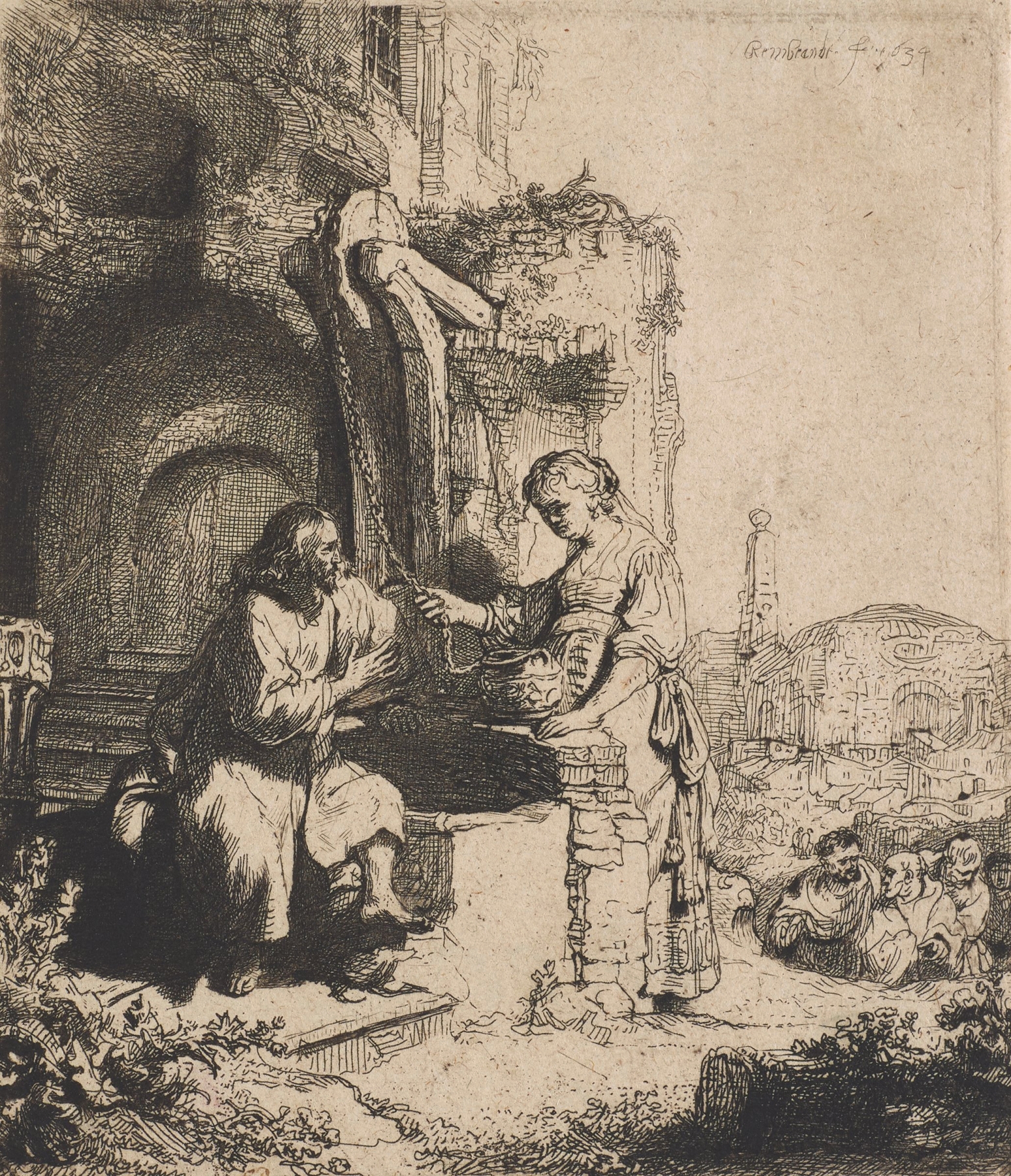 Christ and the Woman of Samaria; Among the Ruins (1634)
