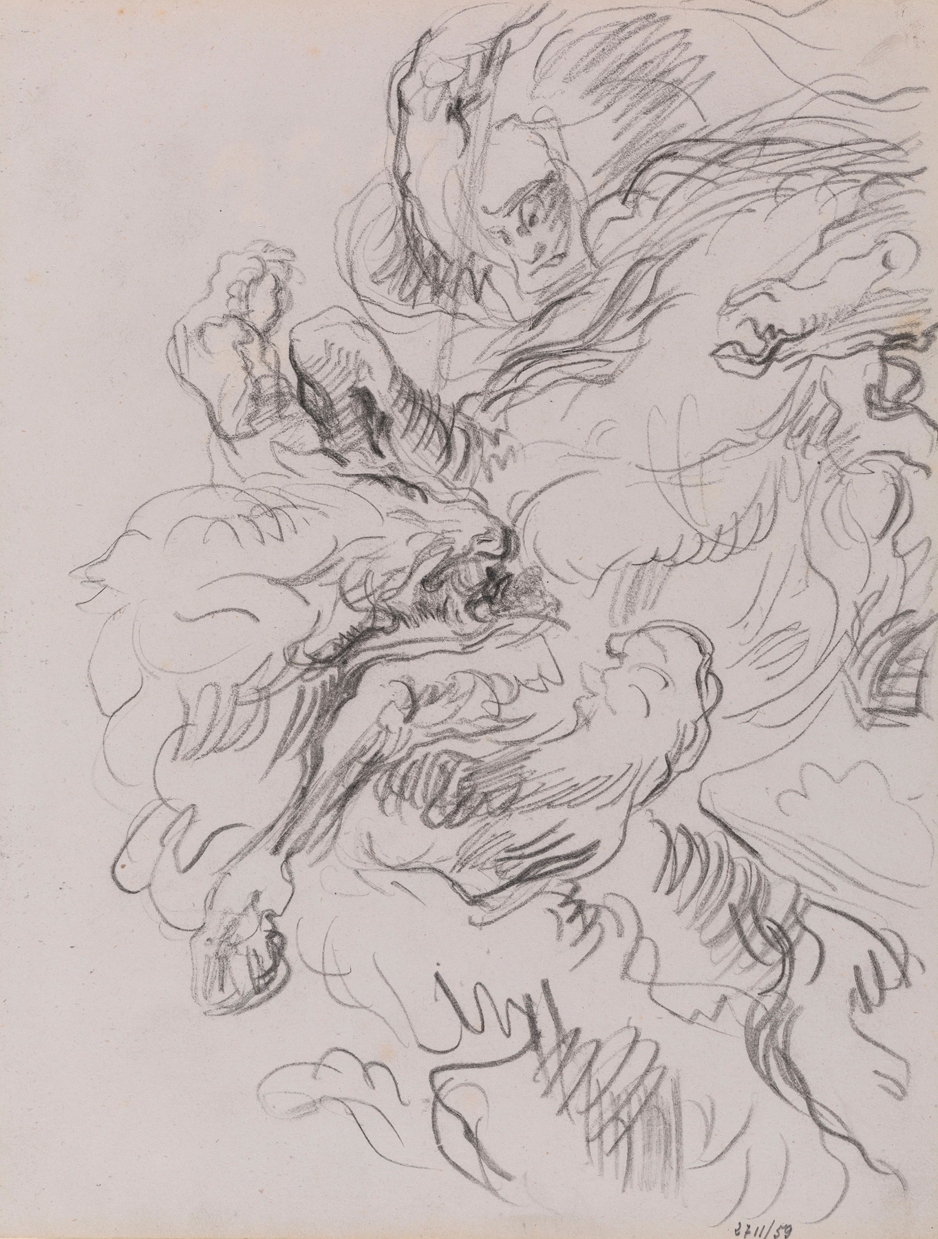 Arab Horseman Attacked by a Lion (1885-1886)