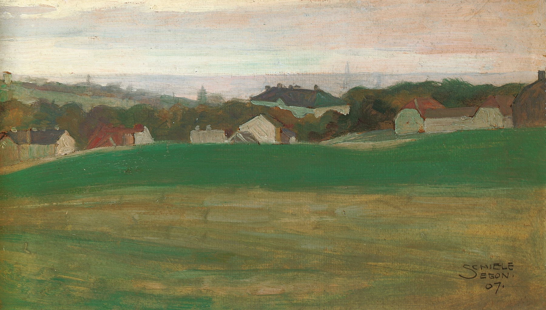 Wiese mit Dorf im Hintergrund II (1907)