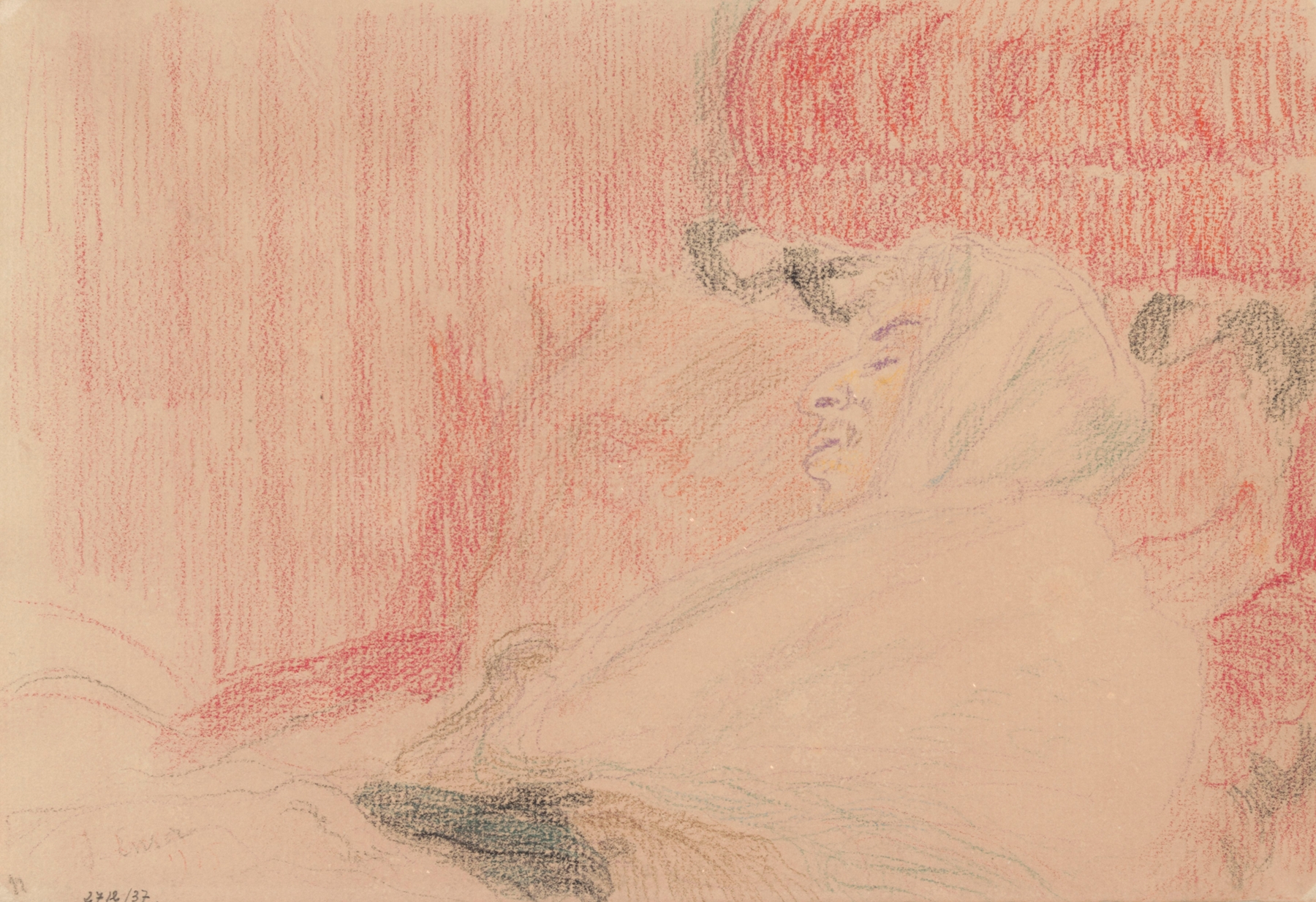 Ensor’s Mother Sleeping (1915)