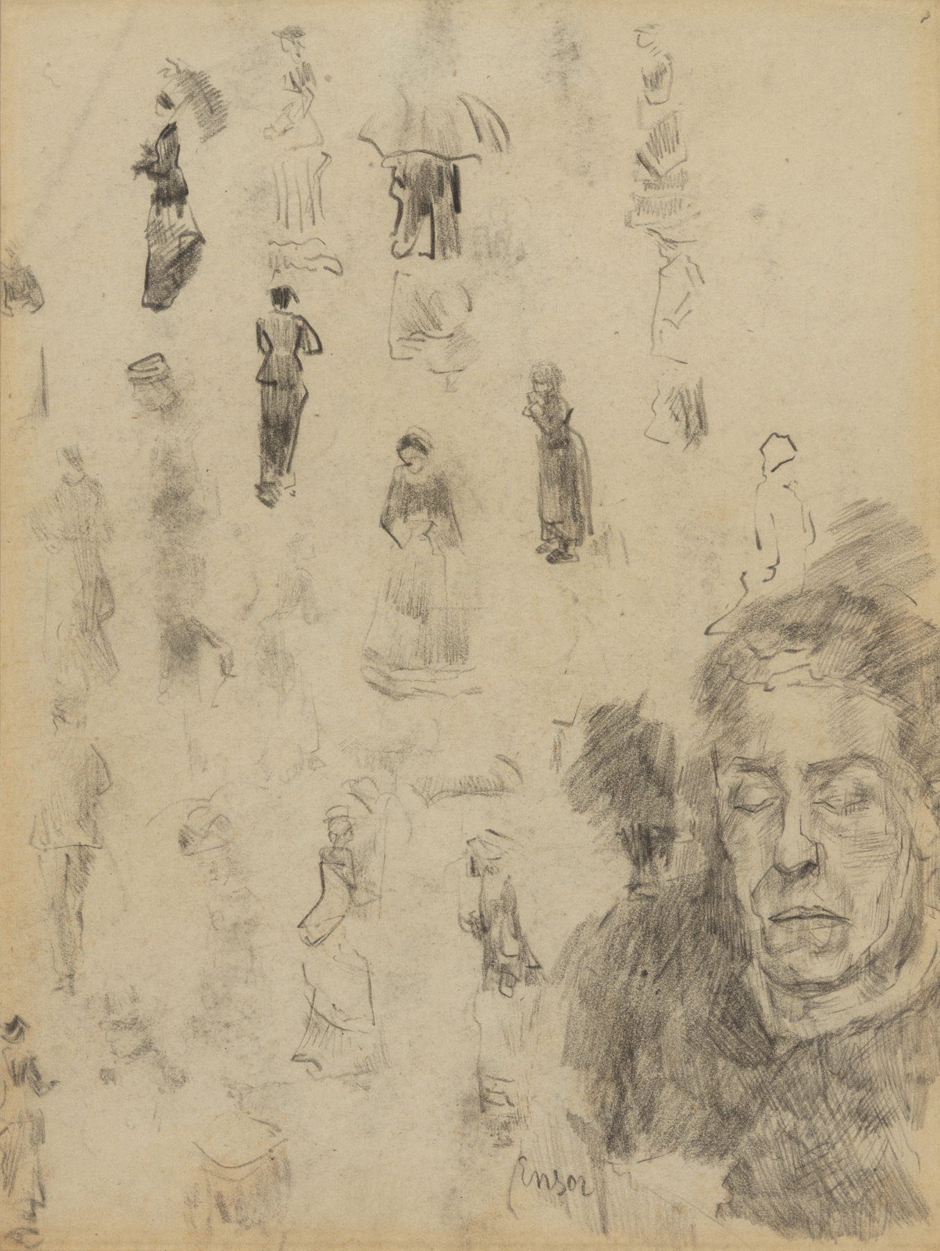 Ensors slapende moeder en figuren (from 1880 until 1885)