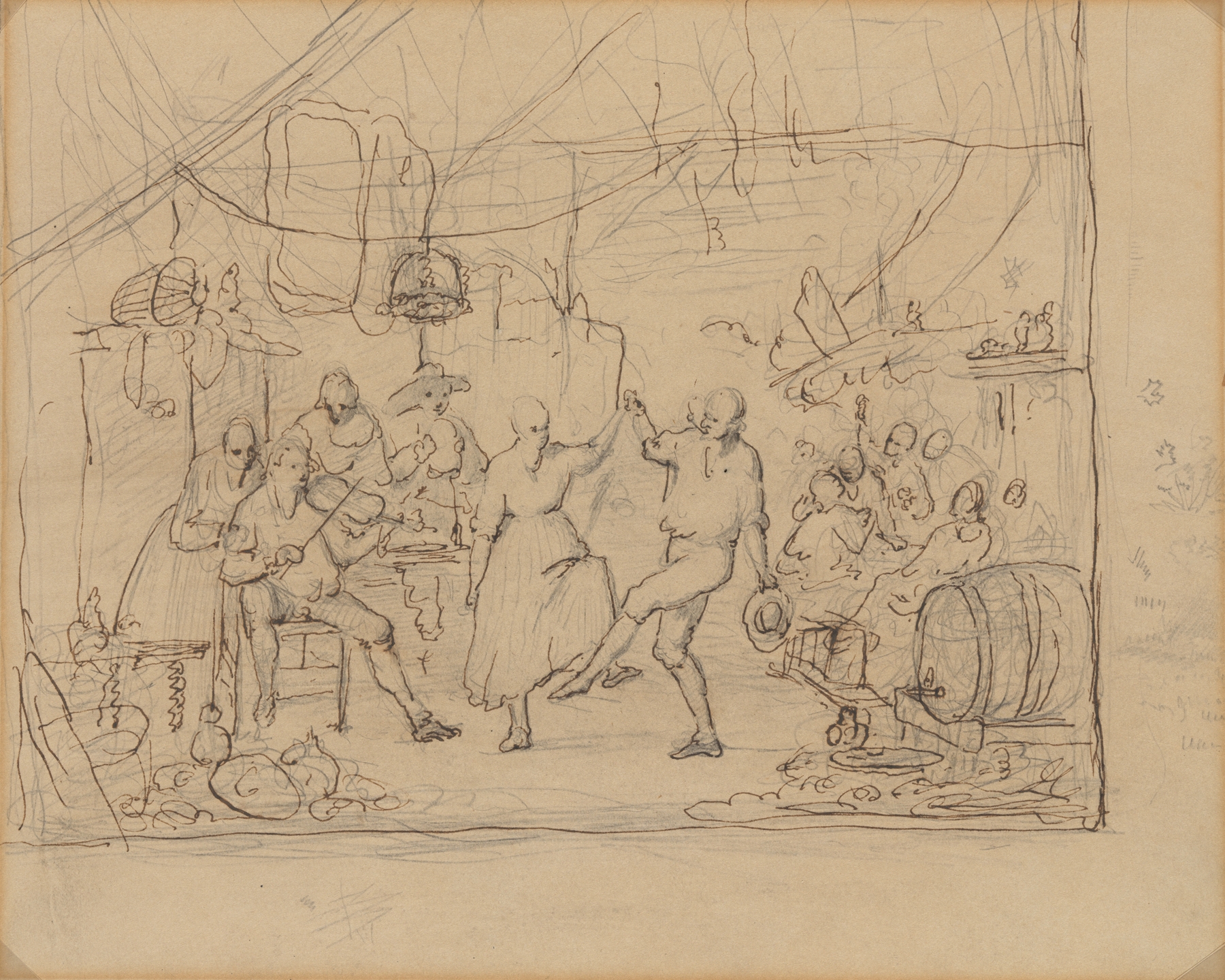 Herbergscène met dansend boerenpaar (from 1880 until 1885)