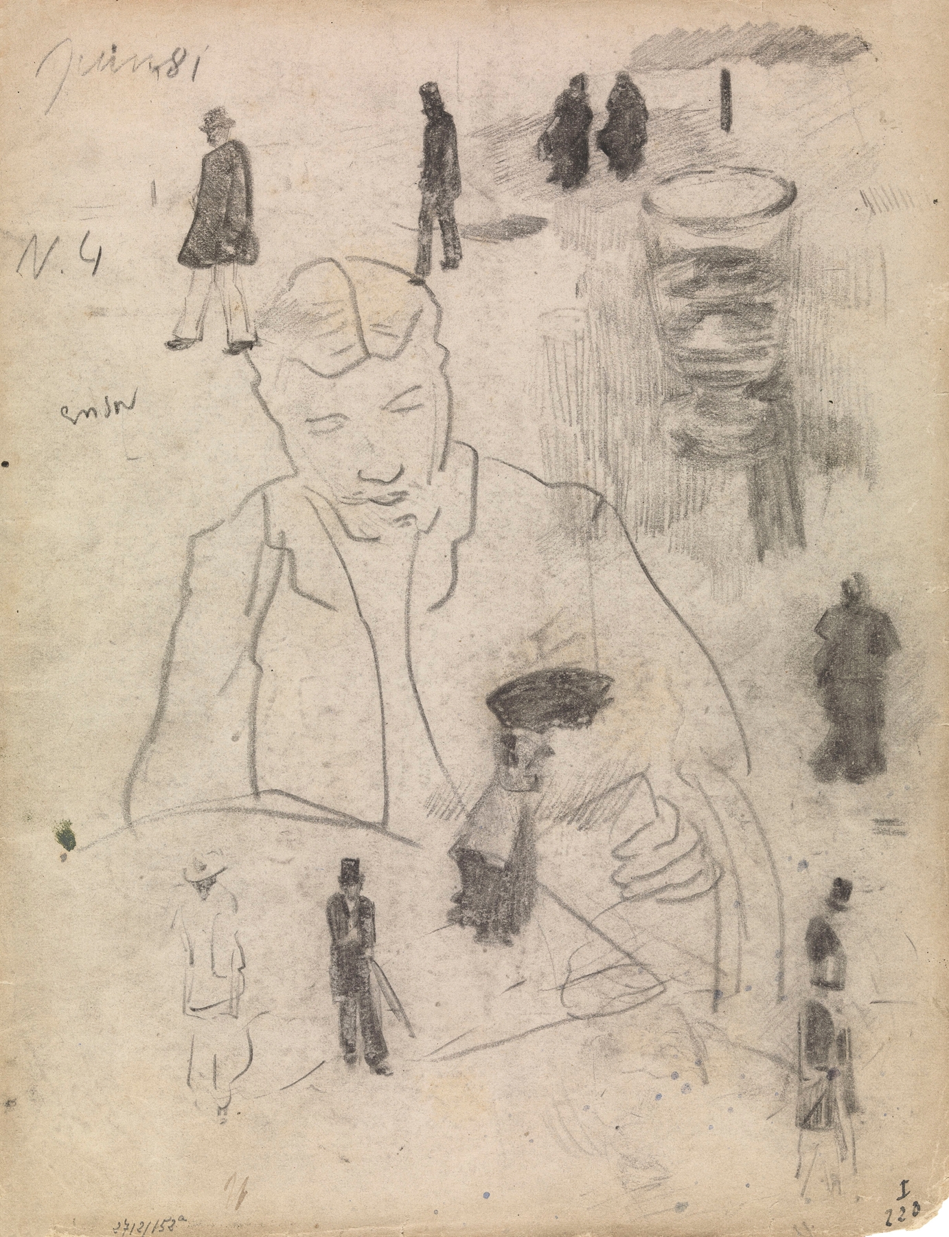 Man, Glass, Small Figures (1881)