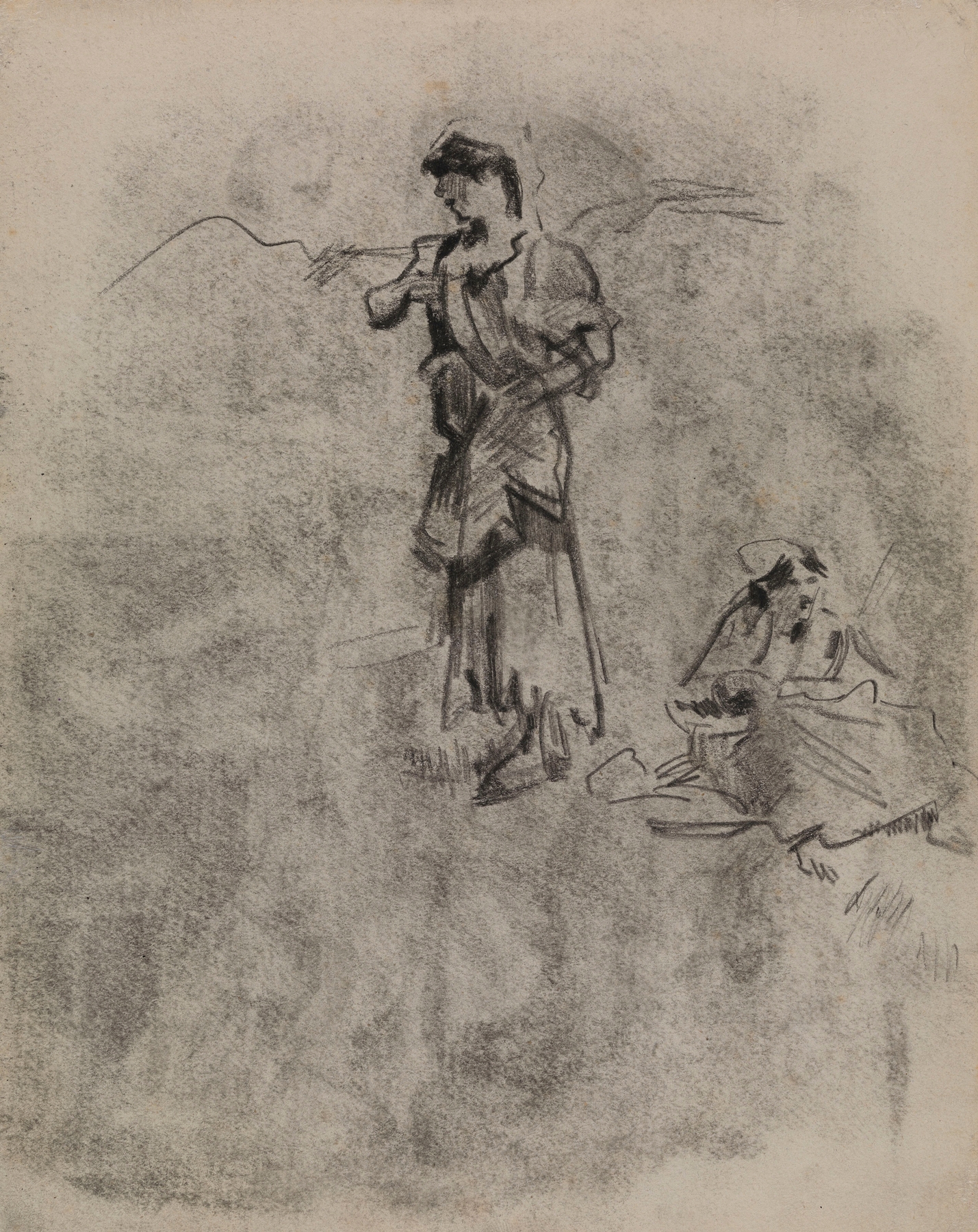 Standing an Sitting Gypsy Woman