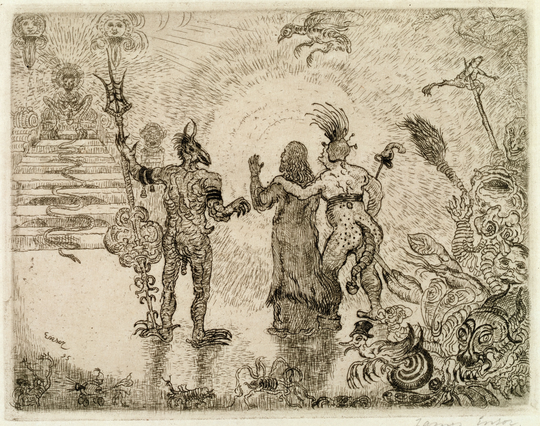The Devils Dzitts and Hihanox Leading Christ to Hell (1895)