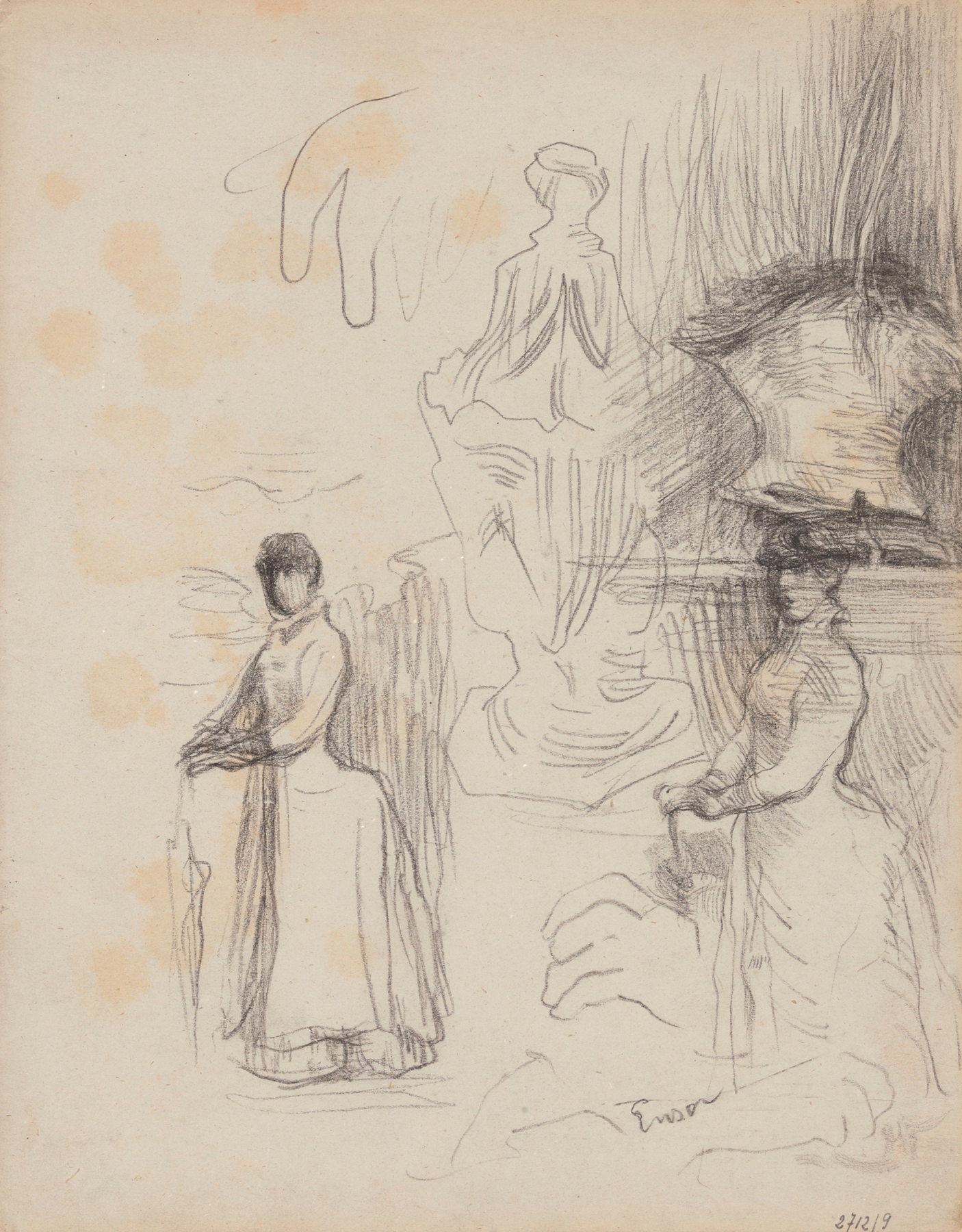 Three Studies of a Lady with Parasol (1880-1883)