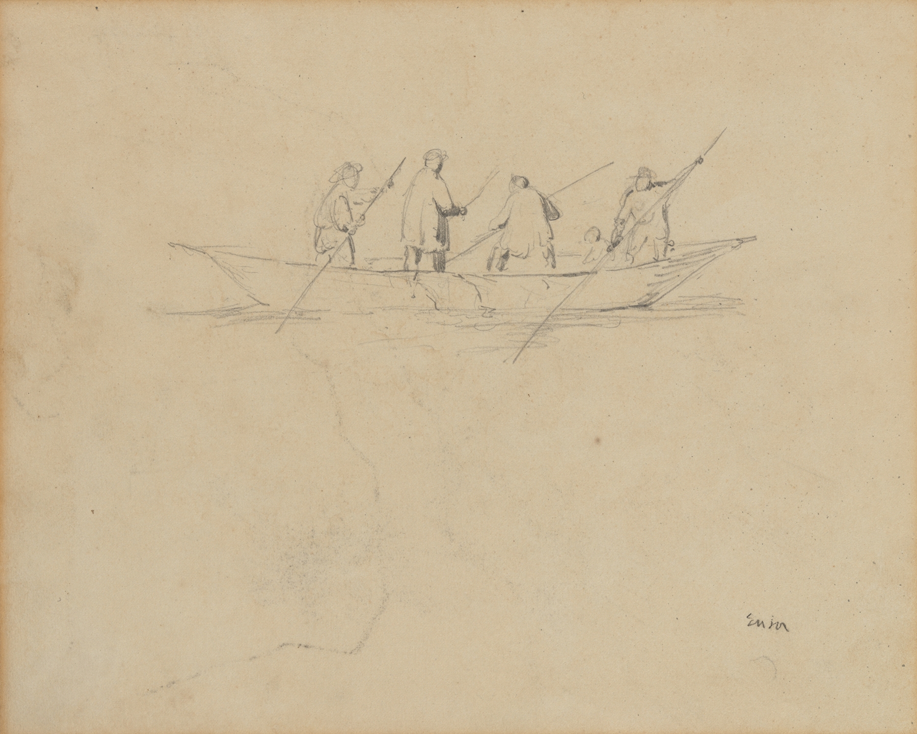 Vijf personages in een boot (from 1880 until 1885)