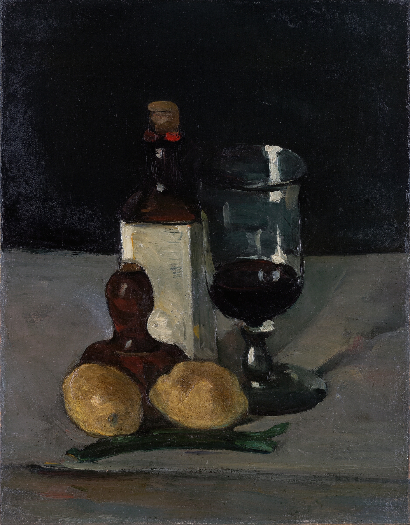 Still Life with Bottle, Glass, and Lemons (1867–69)