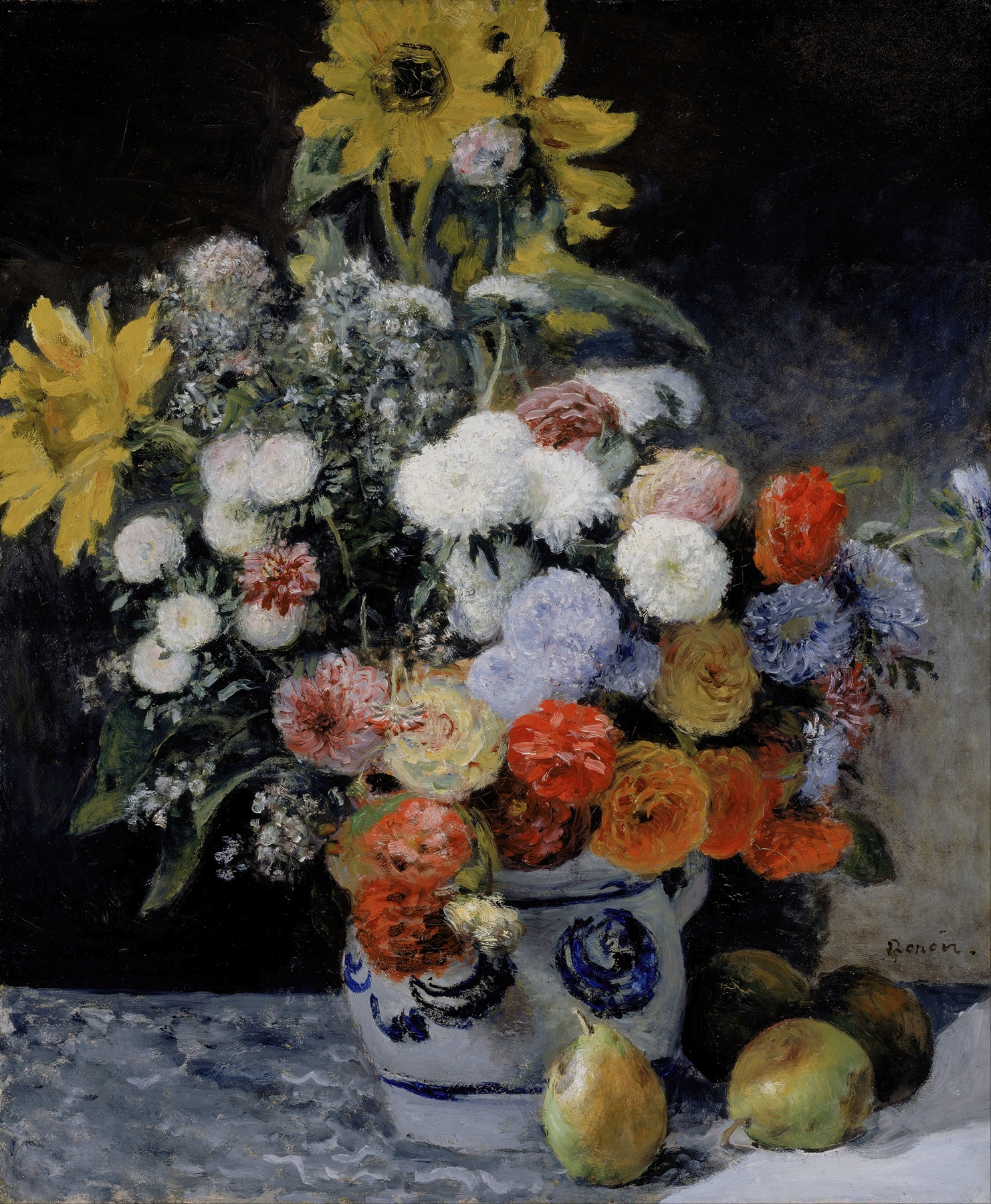 Mixed Flowers in an Earthenware Pot (about 1869)