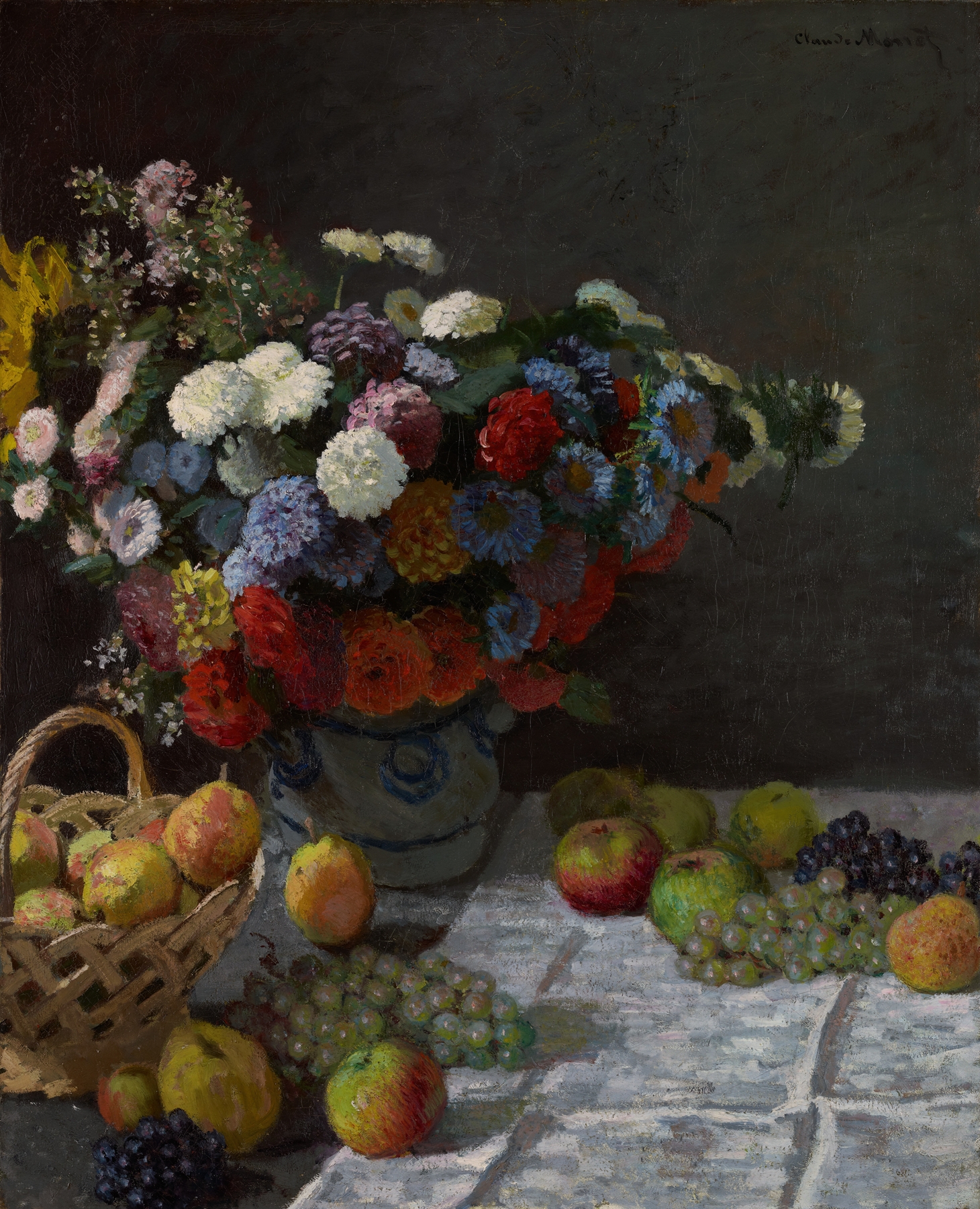 Still Life with Flowers and Fruit (1869)