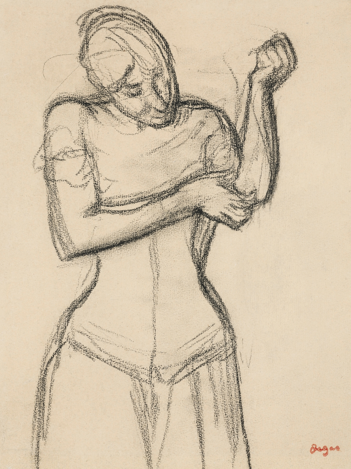 Femme en corset, vue de face (circa 1890)