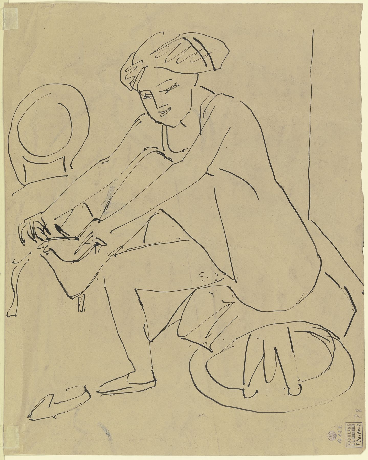 Nackte Frau bei der Pedicure (ca 1909)