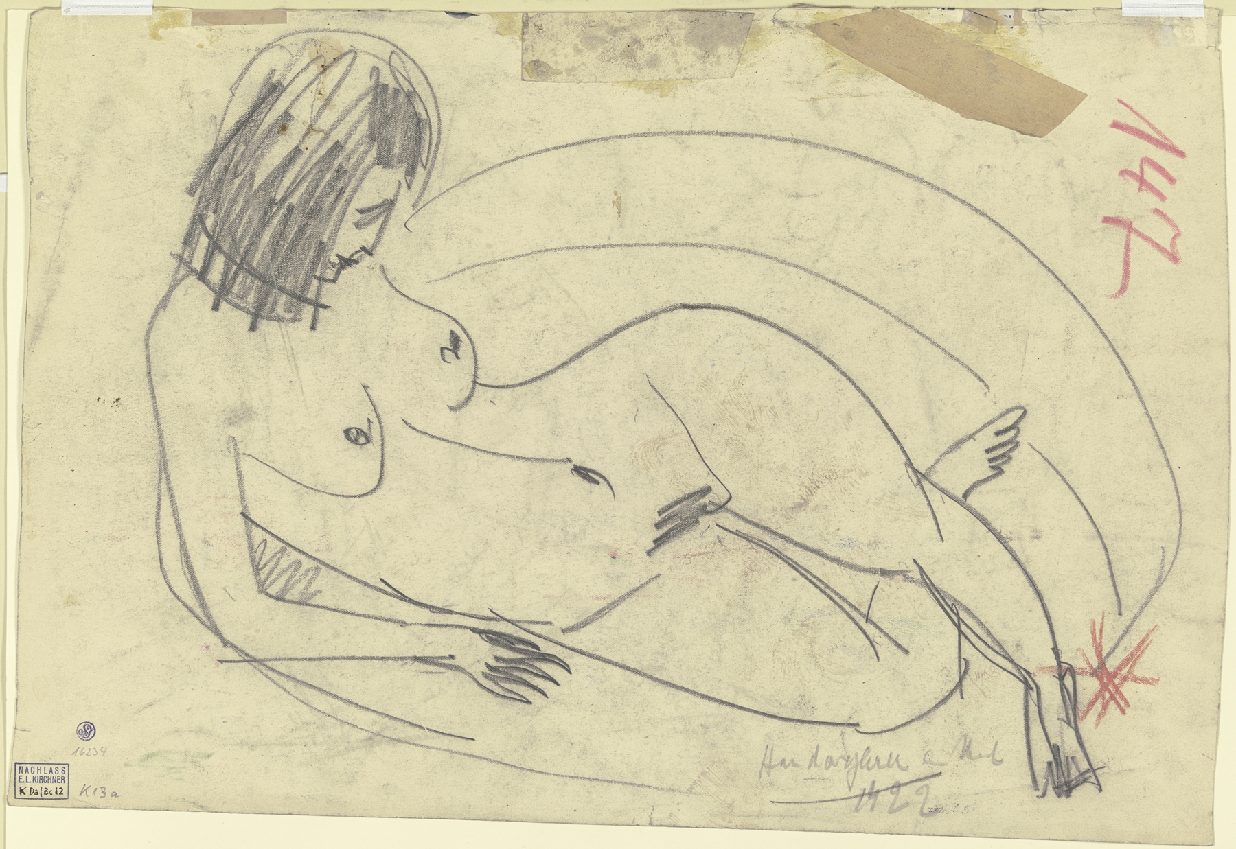 Reclining female nude (ca. 1911)