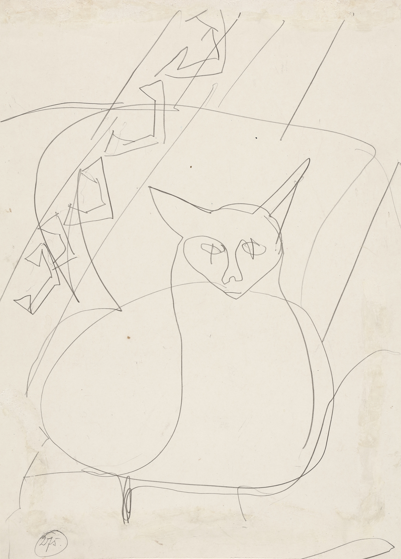 Sketch of a lying cat (1929)