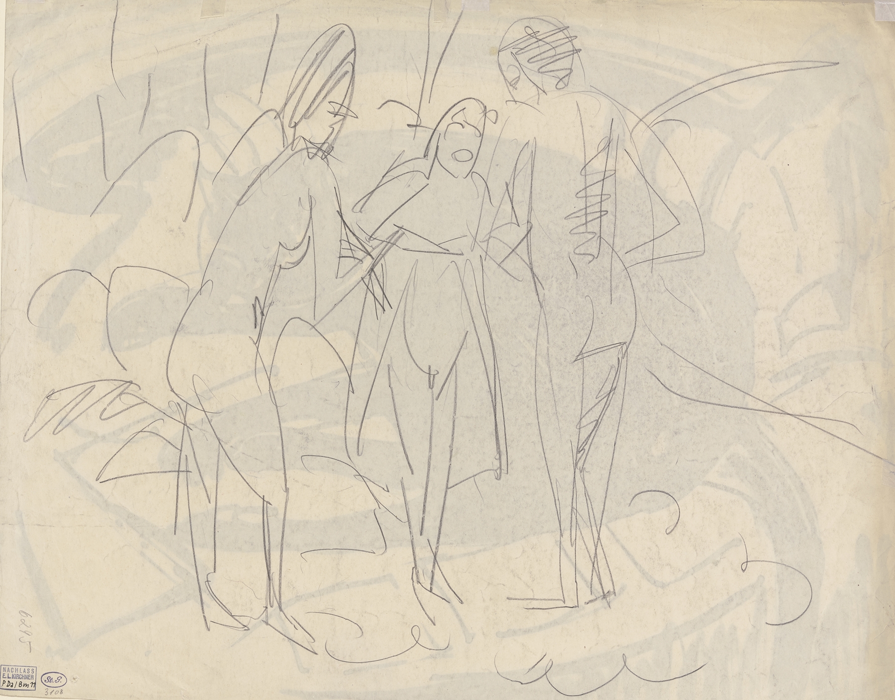 Three standing nudes (ca. 1913)