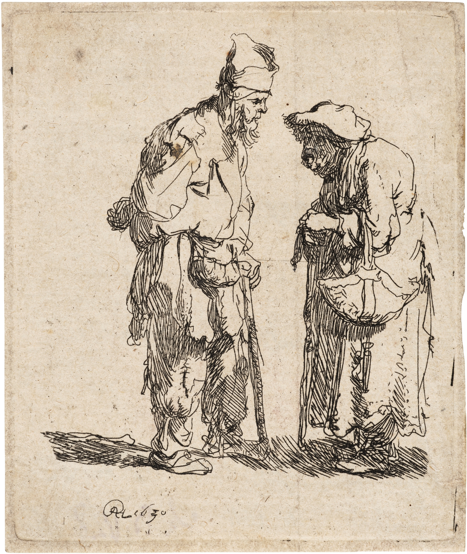 Beggar Man and Beggar Woman conversing (1630)