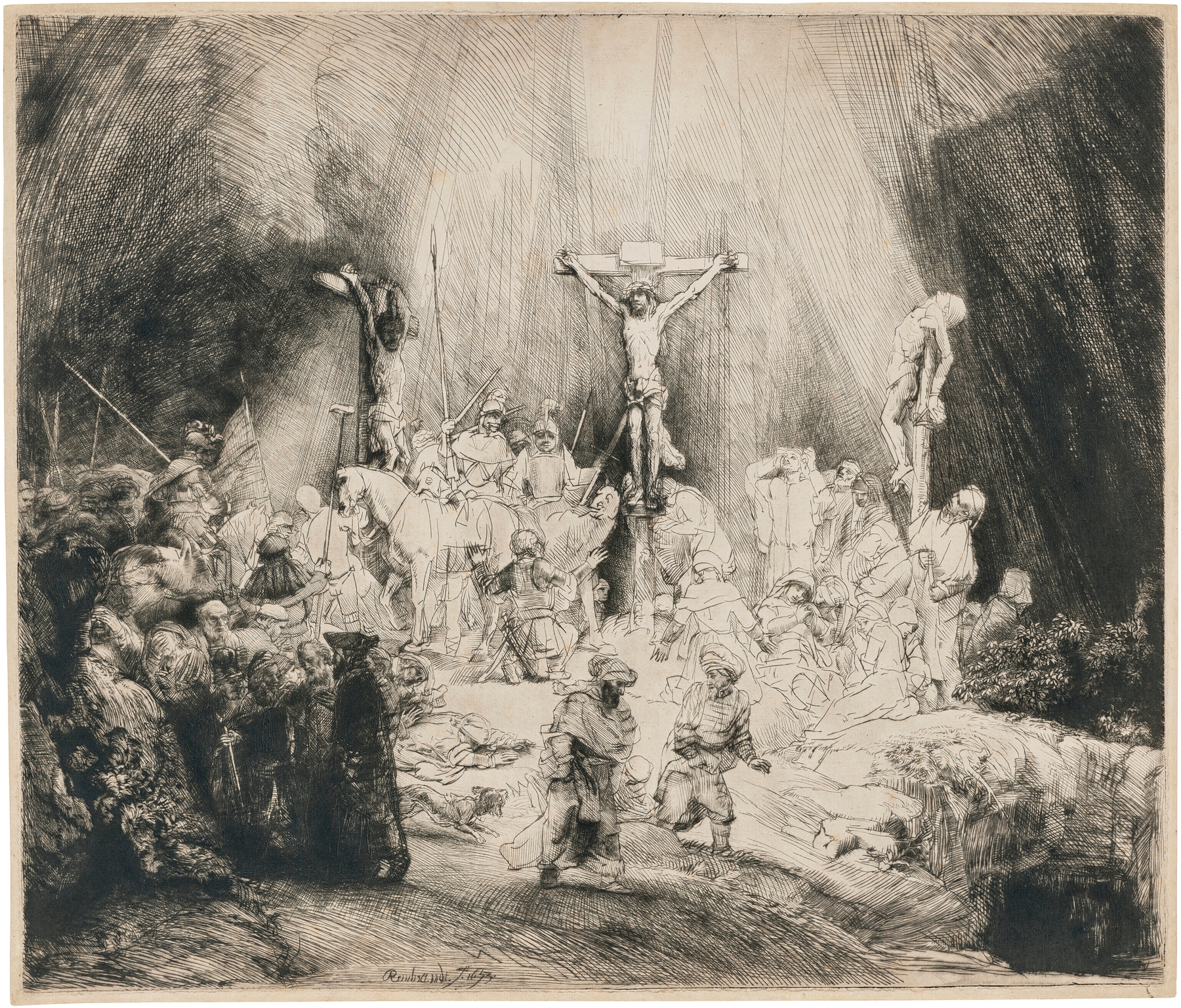 Christ crucified between the two Thieves: ‘The Three Crosses’ (1653)