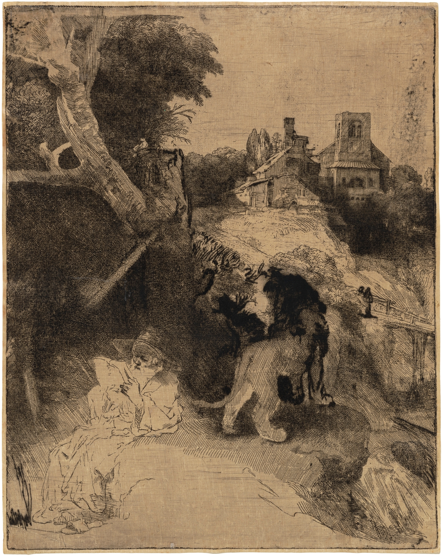 Saint Jerome reading in an Italian Landscape (circa 1653)