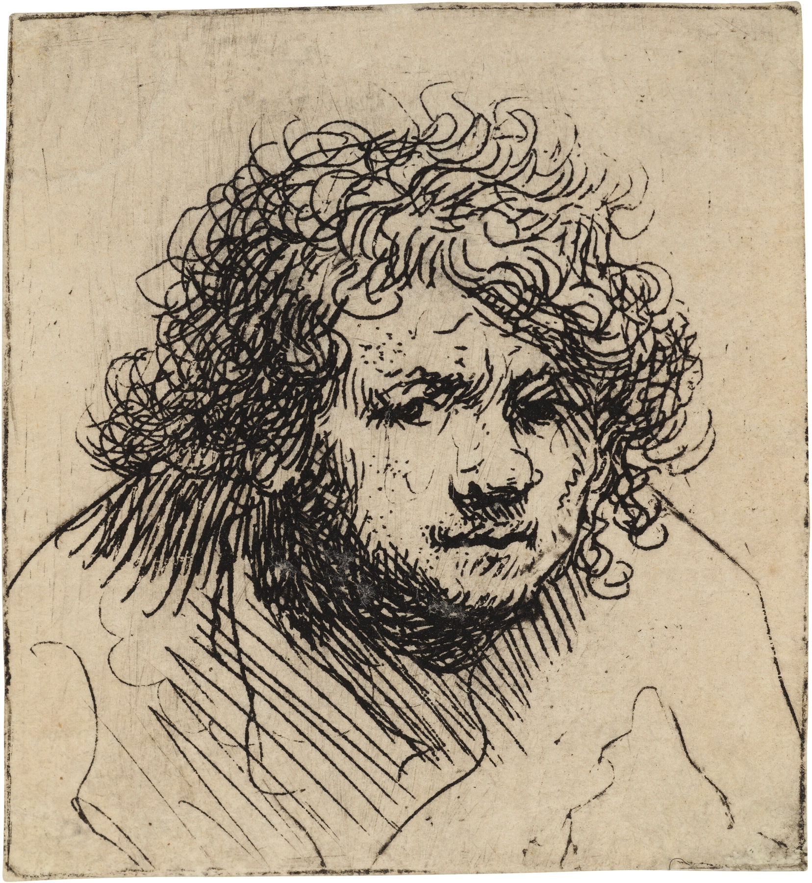 Self-Portrait: leaning forward Bust (circa 1629)