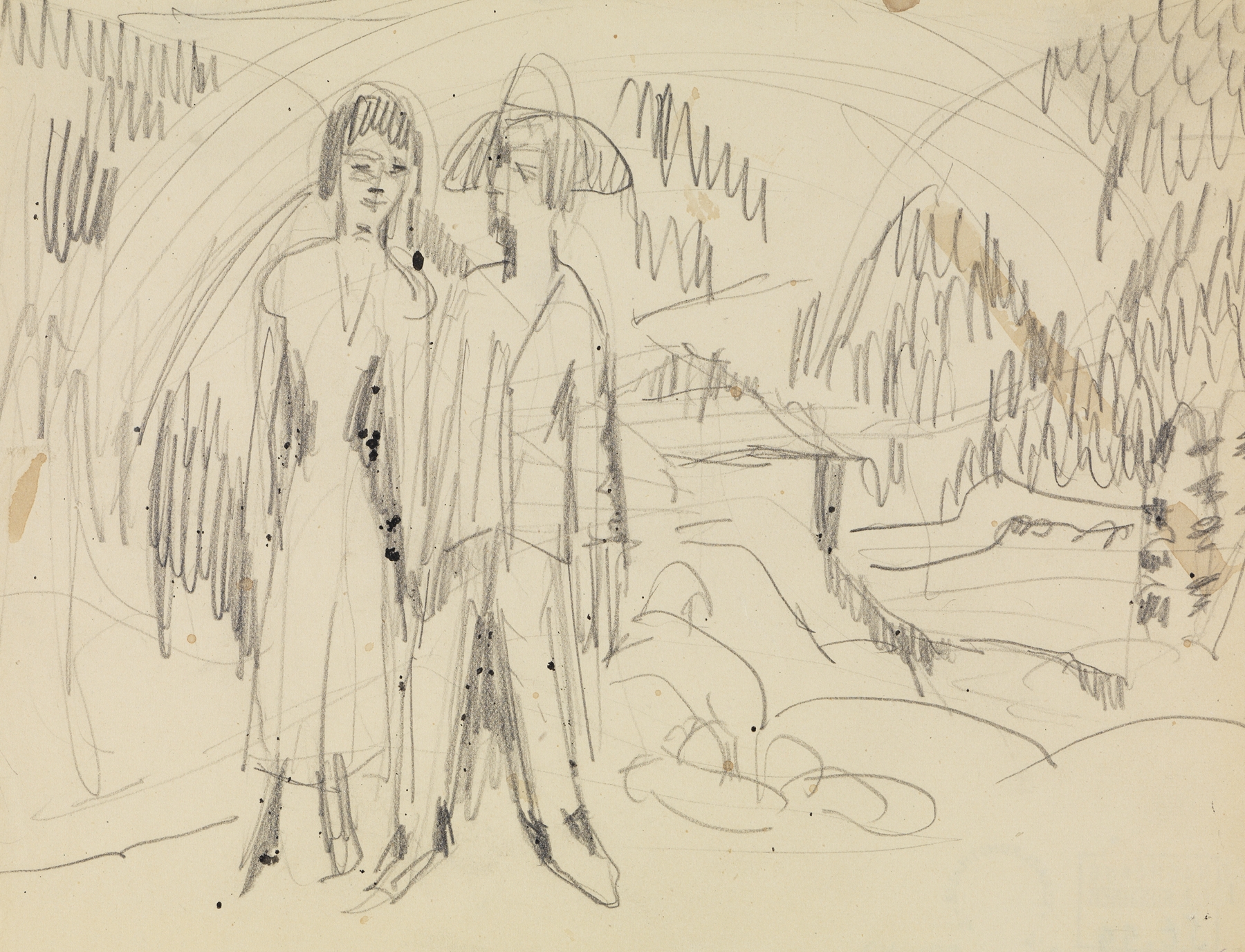 Bauernpaar vor Berglandschaft (1922)