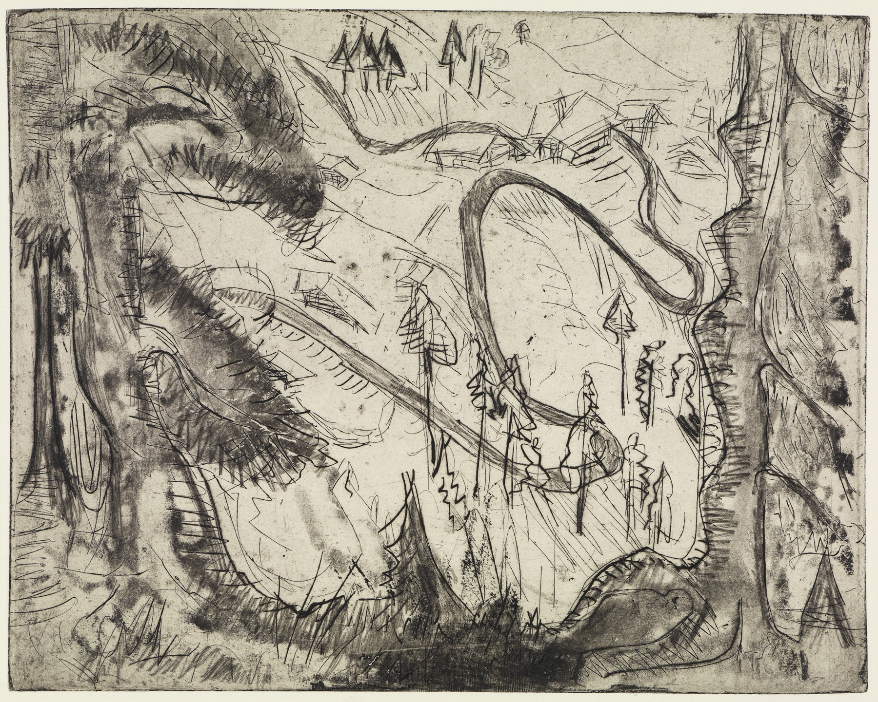 Bergweg, von oben gesehen (1918)