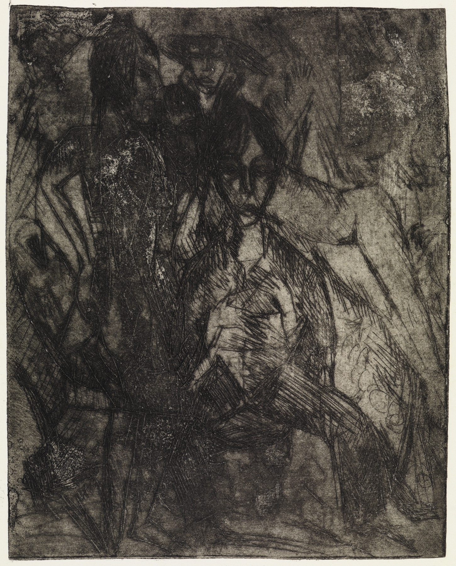 Maler und zwei Frauen – Selbstbildnis mit Erna und Gerda (1913-1915)