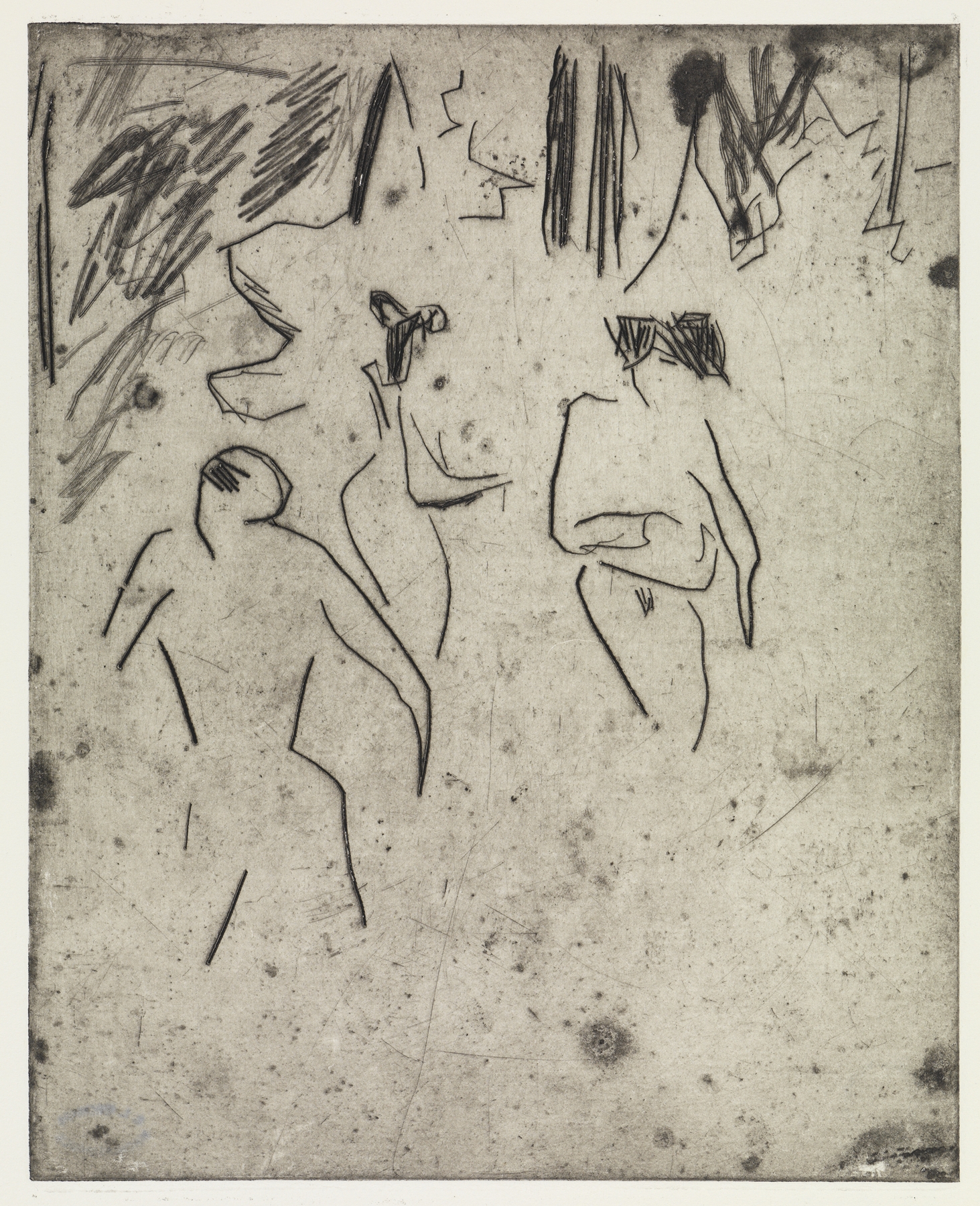 Moritzburger Badende im Gestrüpp (1910)